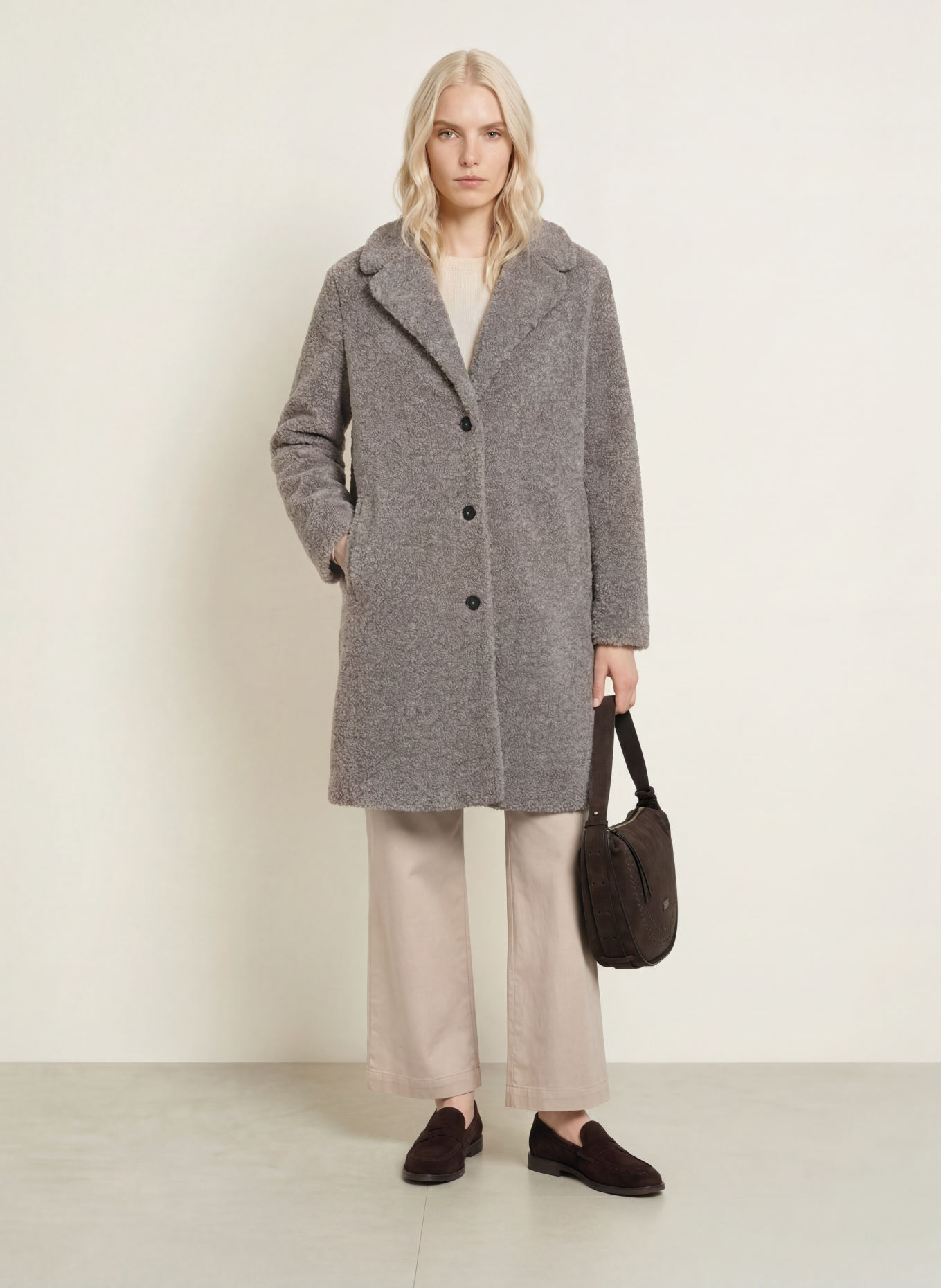 Marc O'Polo Teddyfell-Mantel: TAUPE
