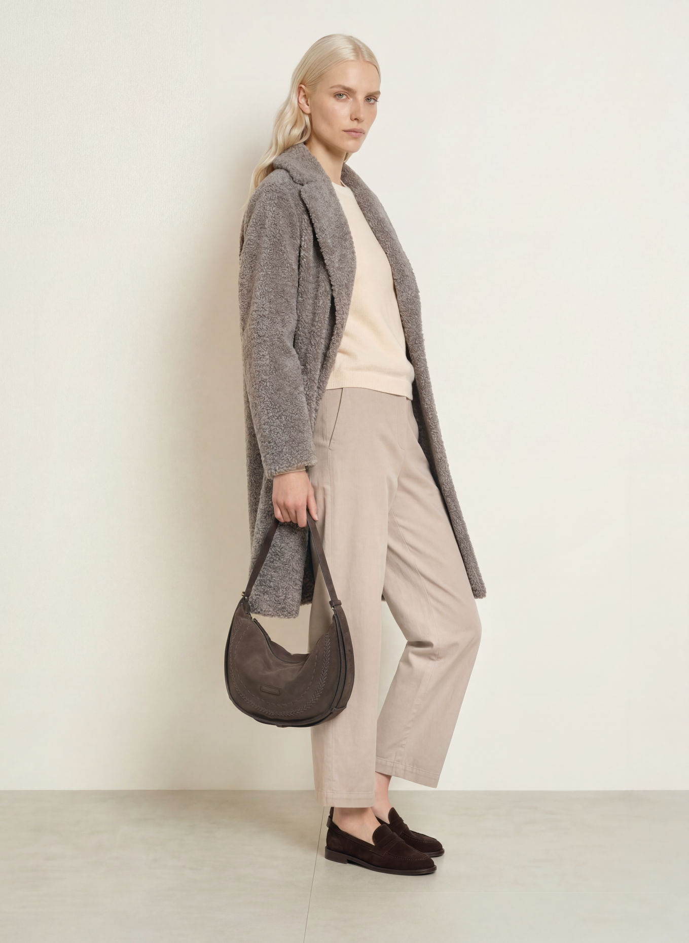 Marc O'Polo Teddyfell-Mantel: TAUPE