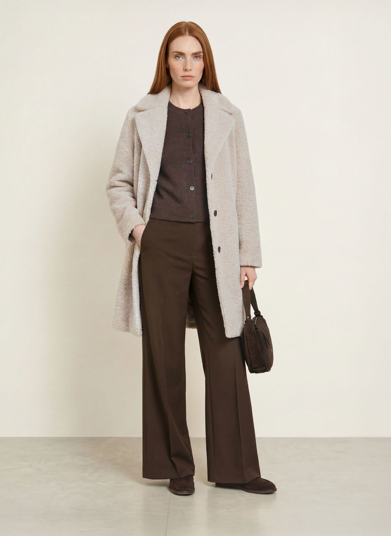 Marc O'Polo Plush Fur Coat: CREAM