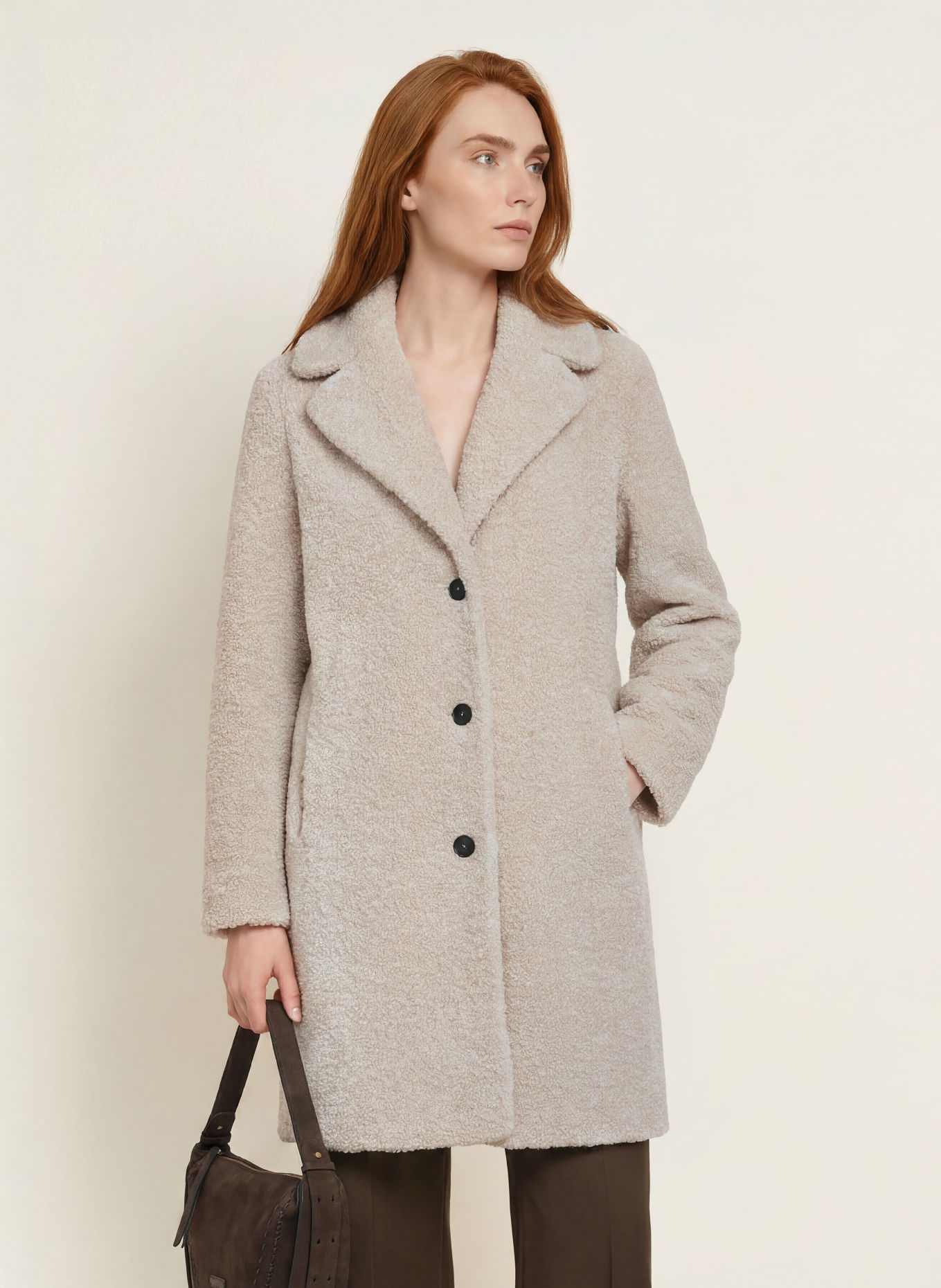 Marc O'Polo Plush Fur Coat: CREAM