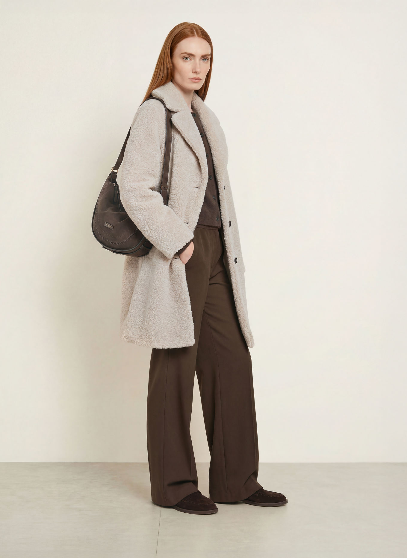 Marc O'Polo Plush Fur Coat: CREAM