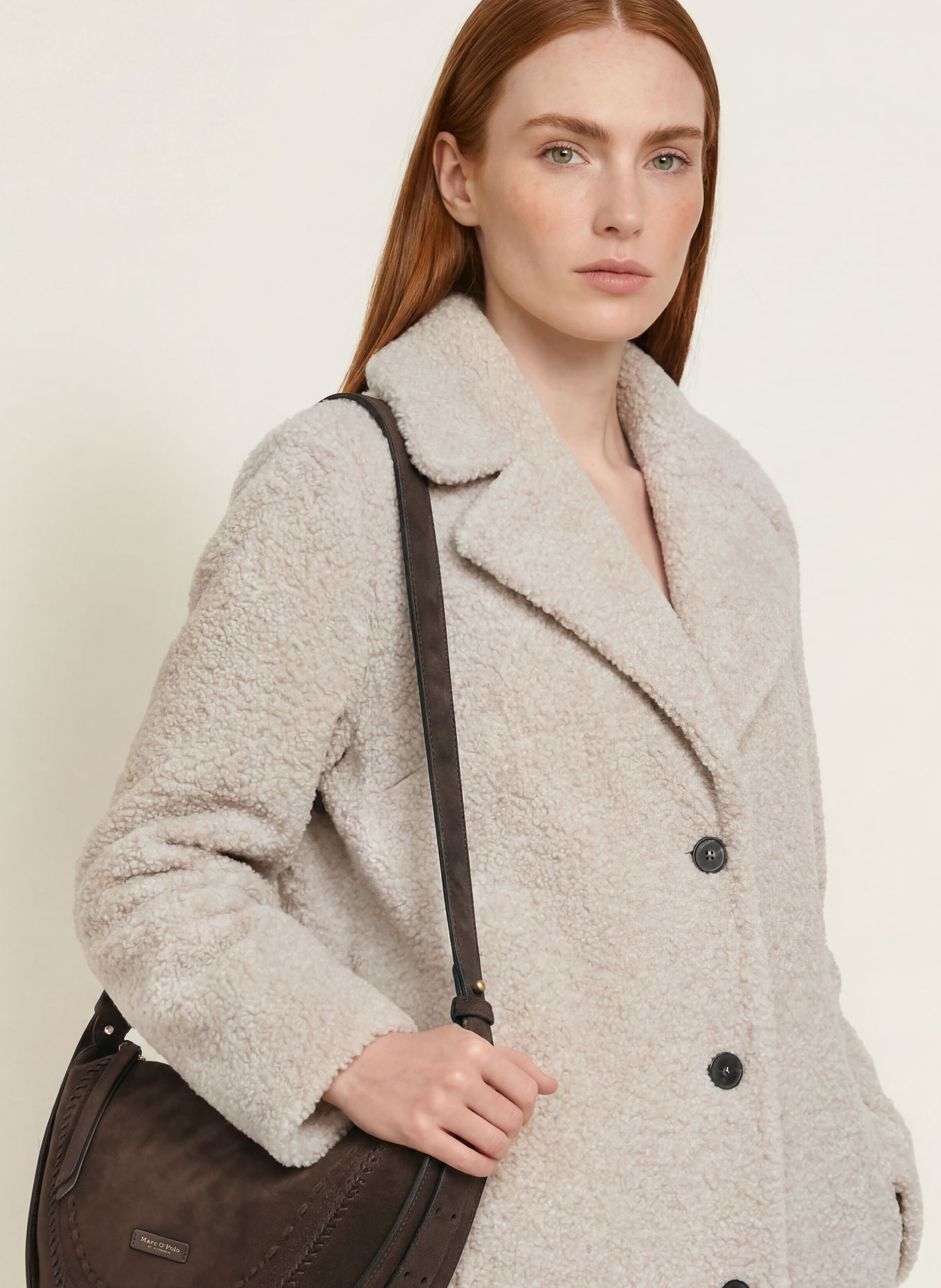 Marc O'Polo Plush Fur Coat: CREAM