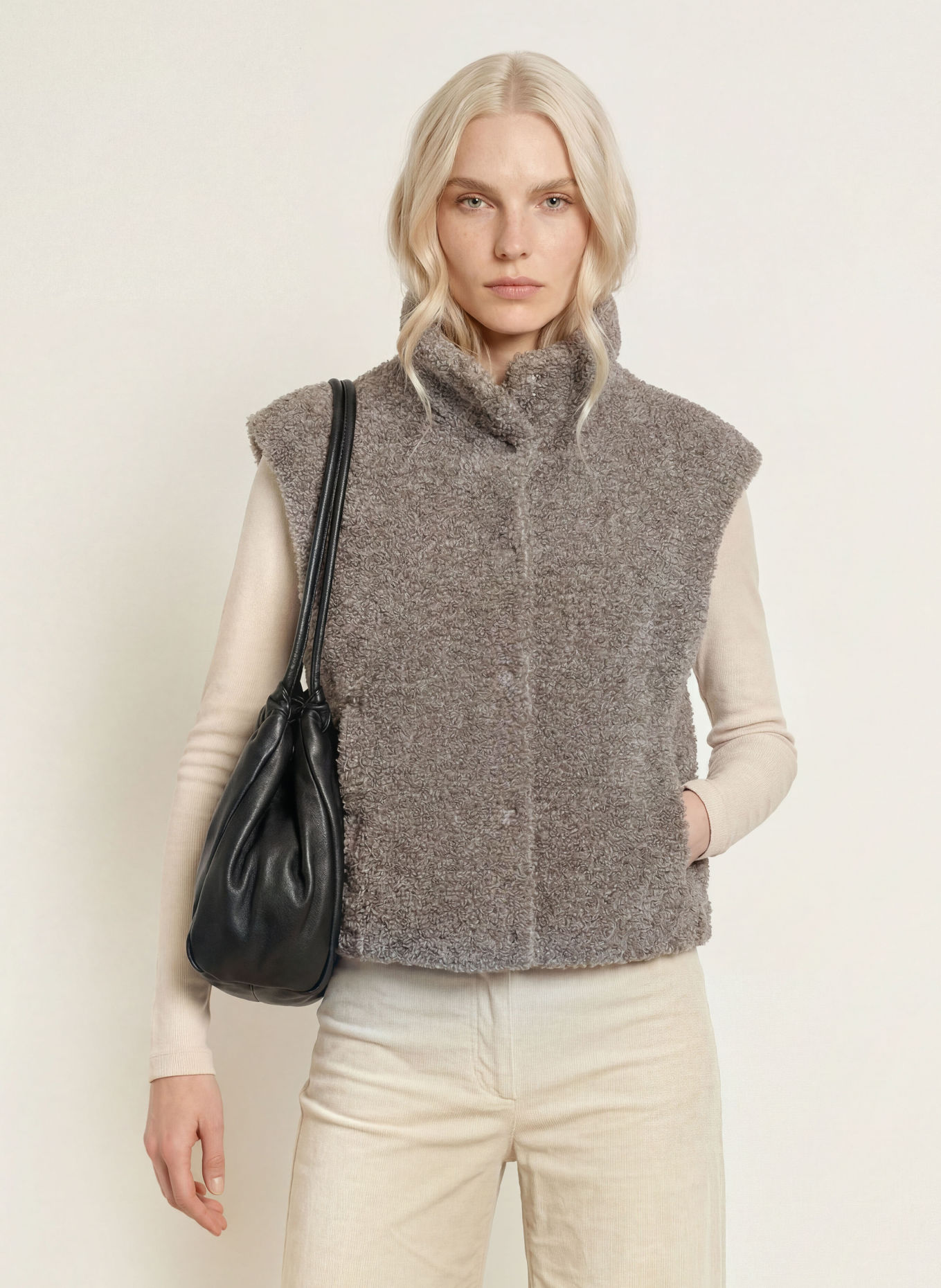 Marc O'Polo Teddyfell-Weste: TAUPE