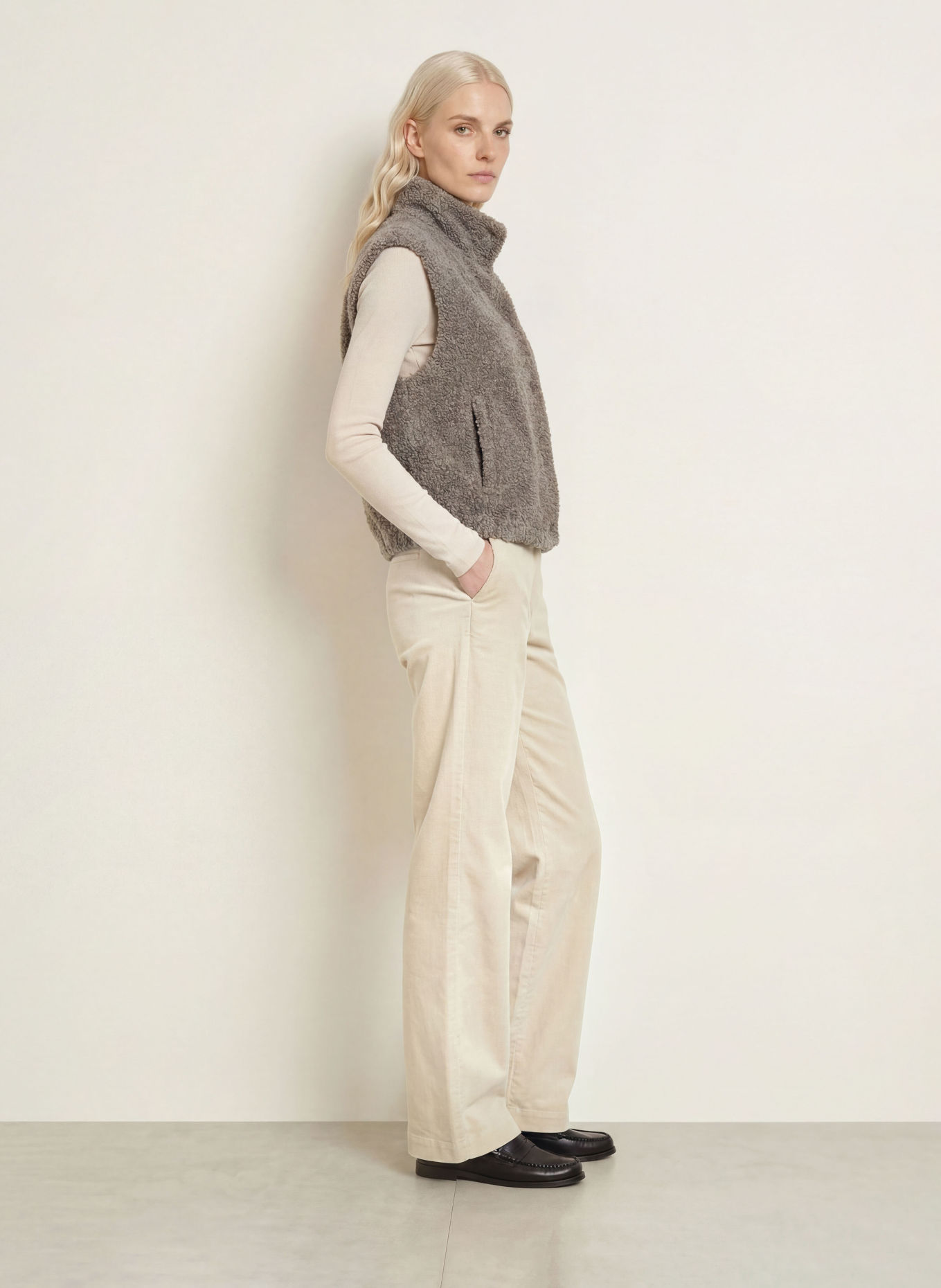 Marc O'Polo Teddyfell-Weste: TAUPE