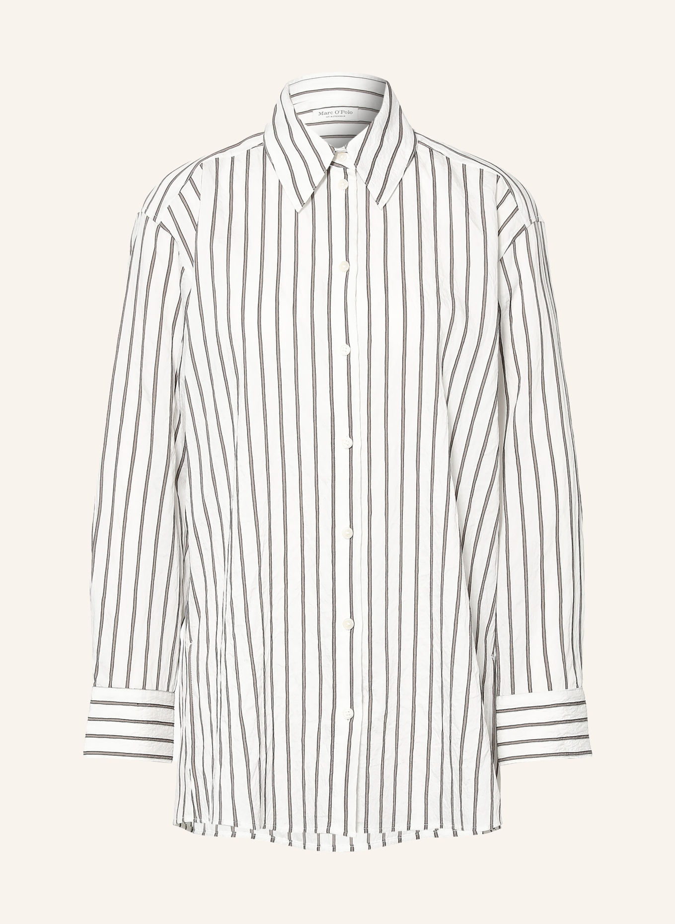 Marc O'Polo Hemdbluse: WEISS / TAUPE