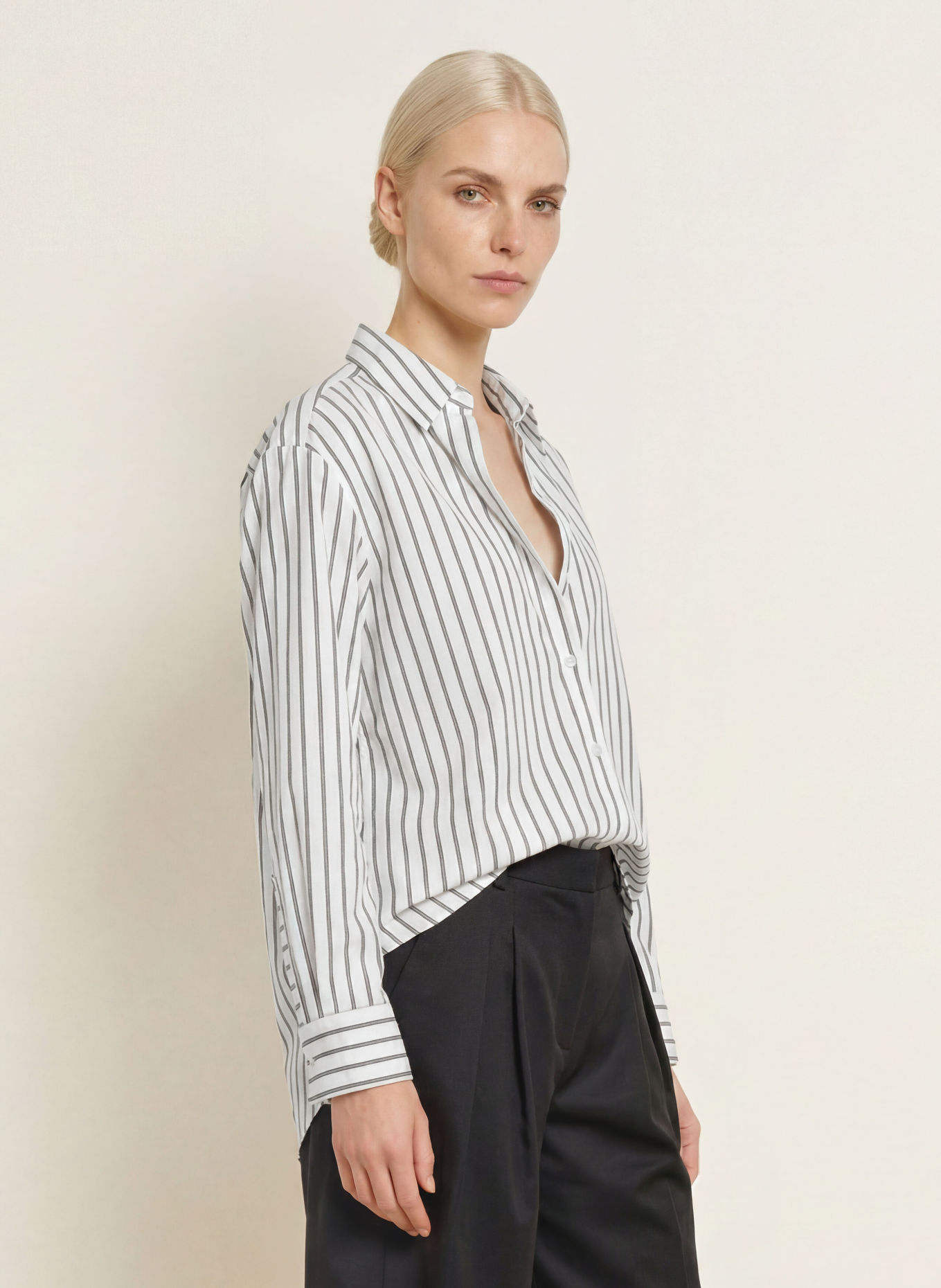Marc O'Polo Hemdbluse: WEISS / TAUPE