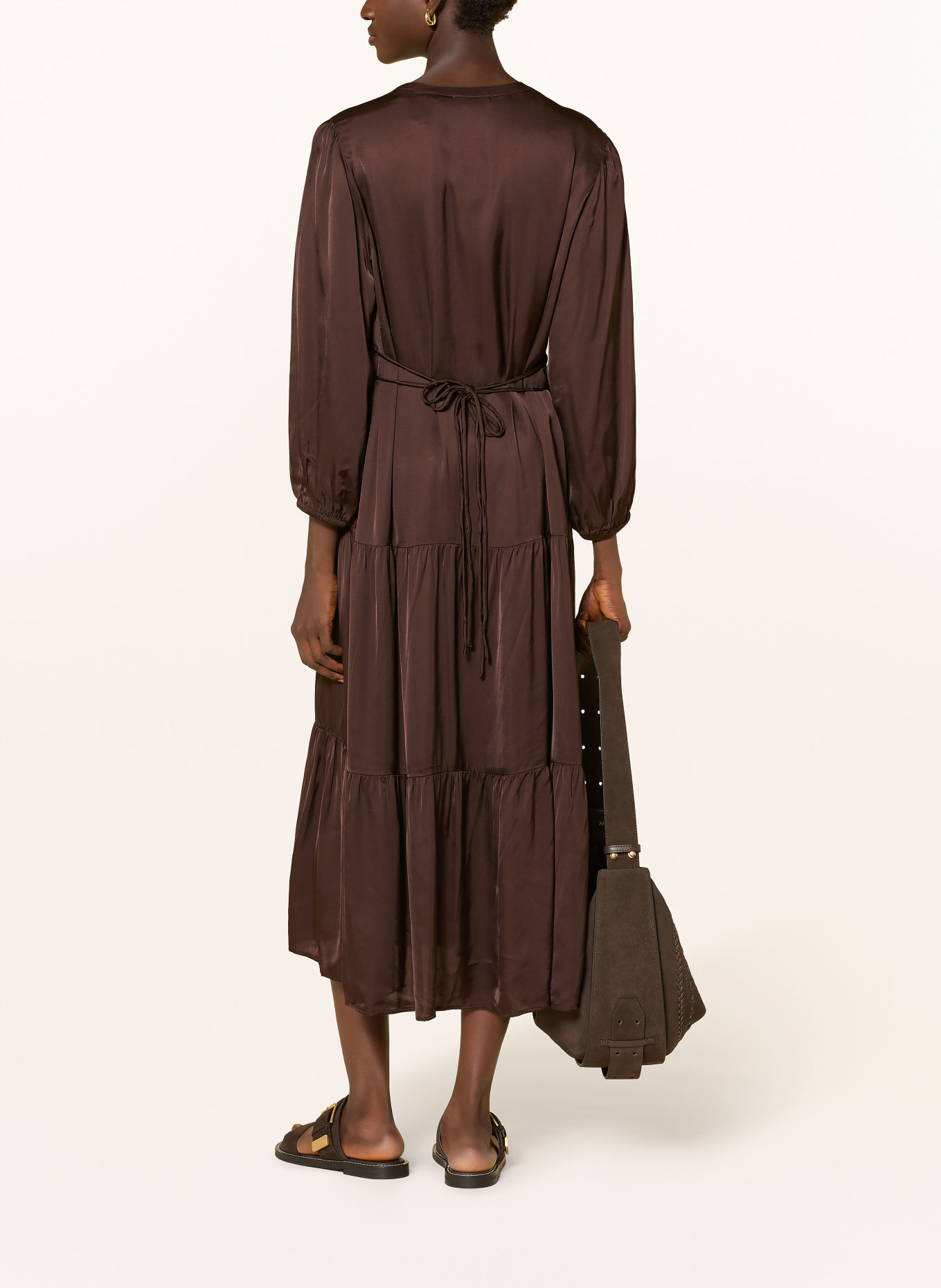 Marc O'Polo Satin dress: DARK BROWN