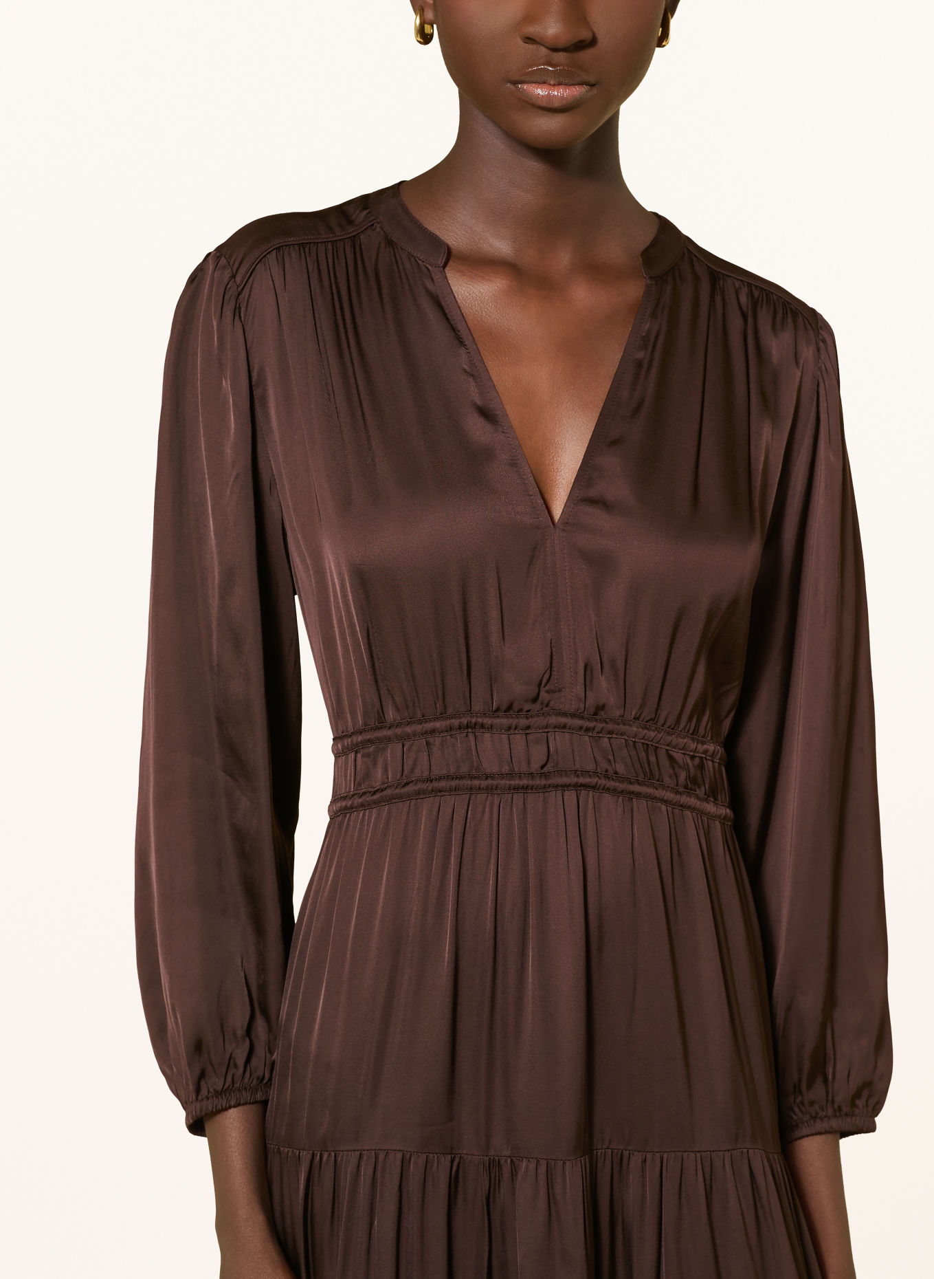Marc O'Polo Satin dress: DARK BROWN
