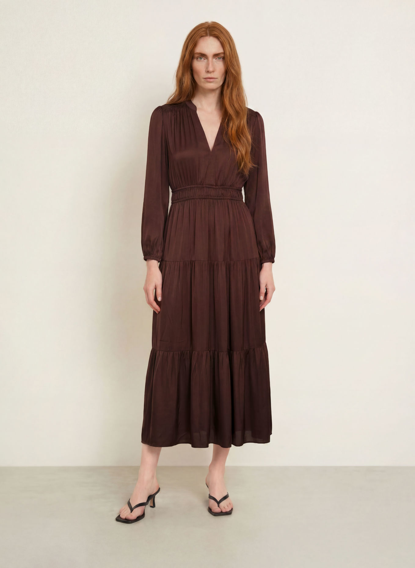 Marc O'Polo Satin dress: DARK BROWN