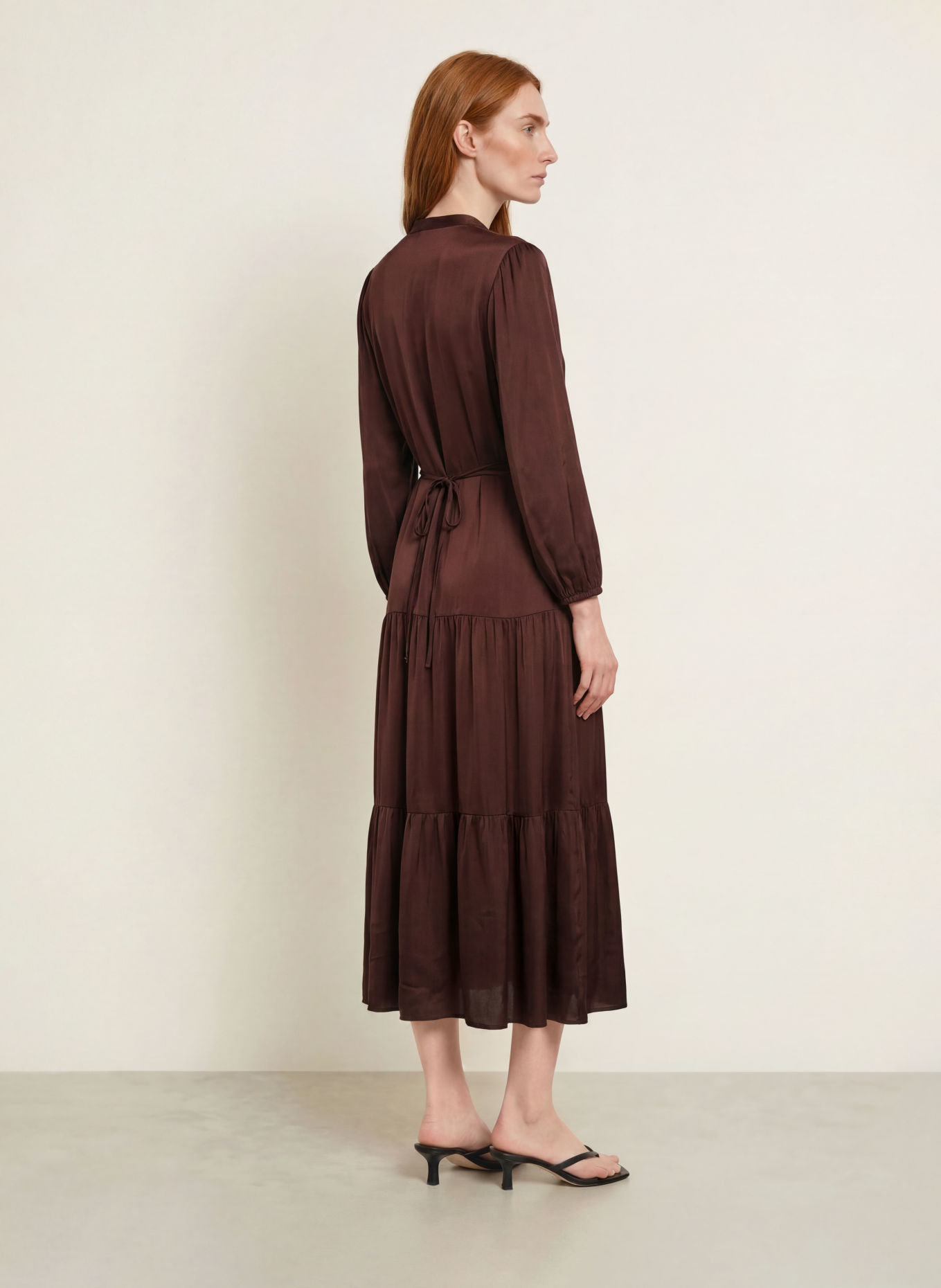 Marc O'Polo Satin dress: DARK BROWN
