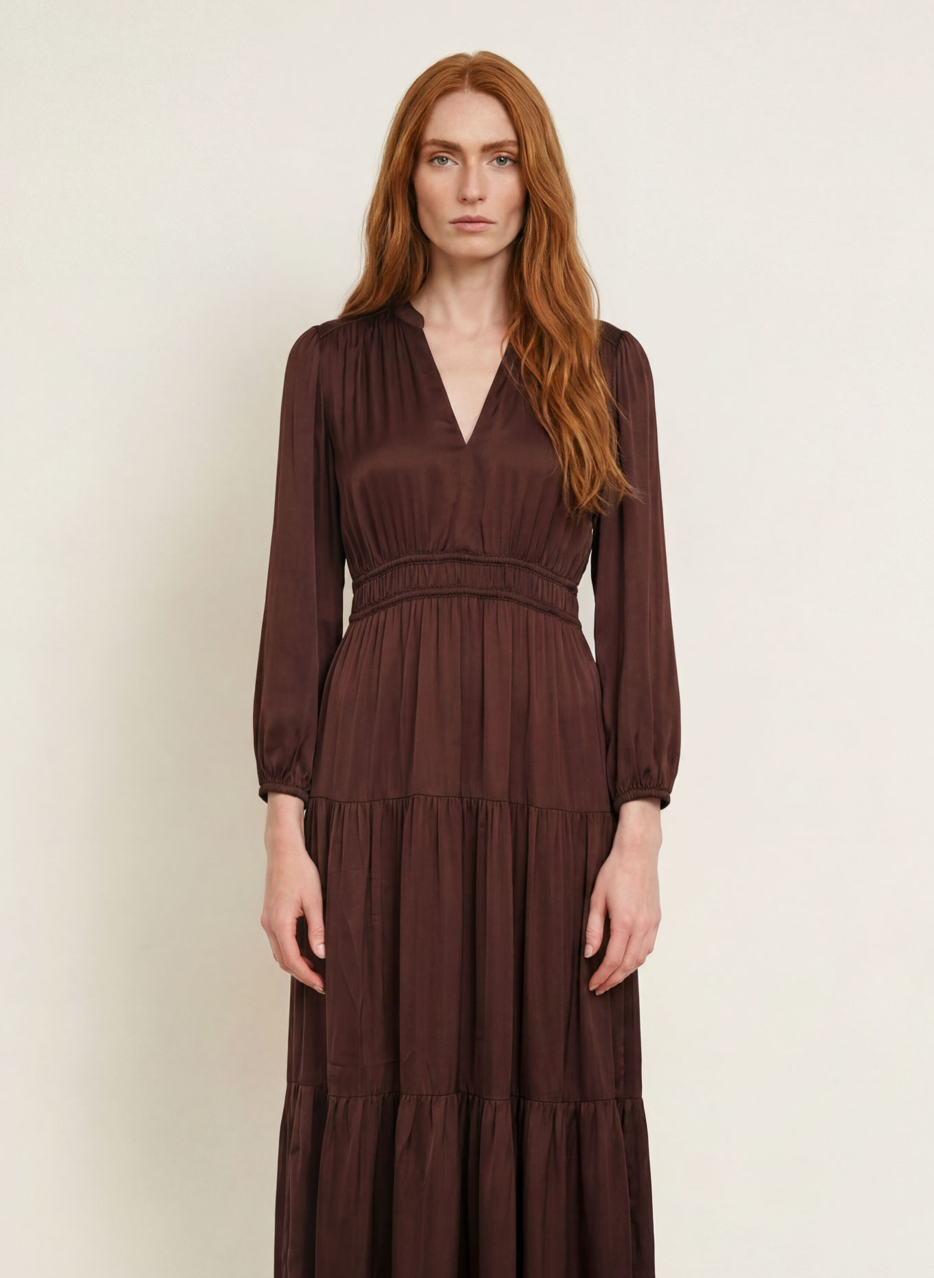 Marc O'Polo Satin dress: DARK BROWN