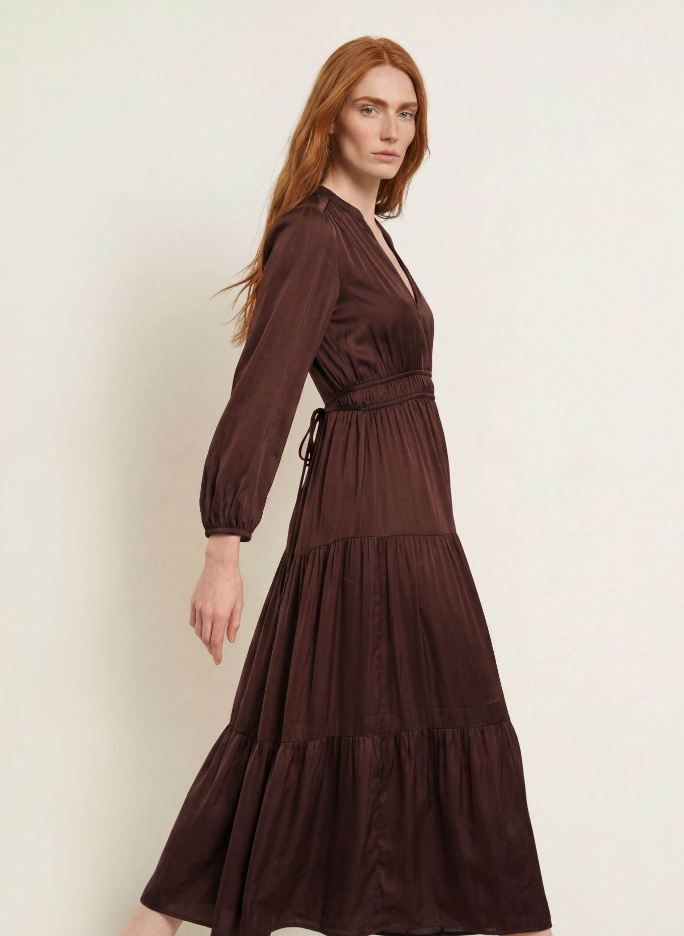 Marc O'Polo Satin dress: DARK BROWN