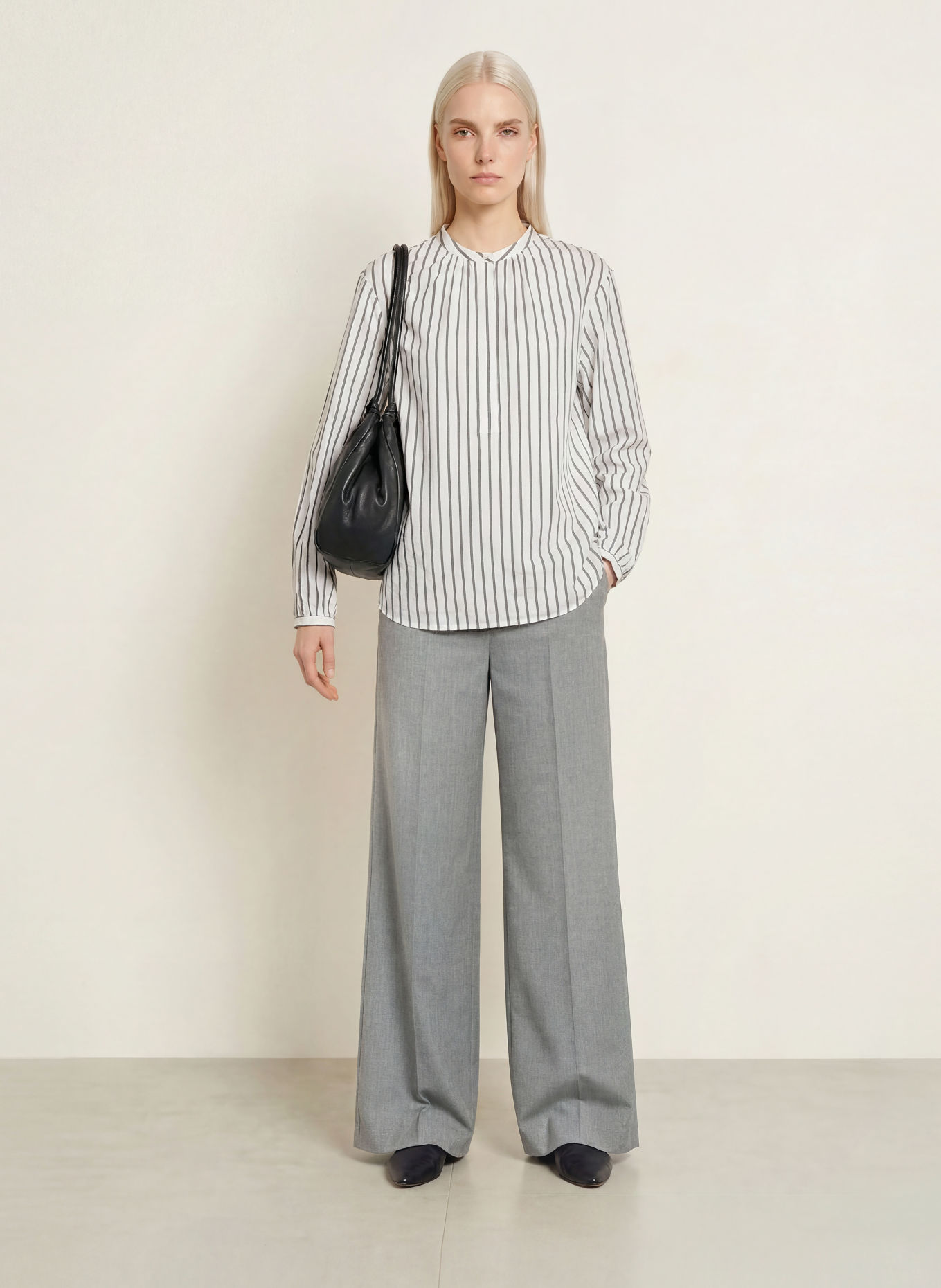 Marc O'Polo Chemisier: BLANC / TAUPE / GRIS FONCÉ