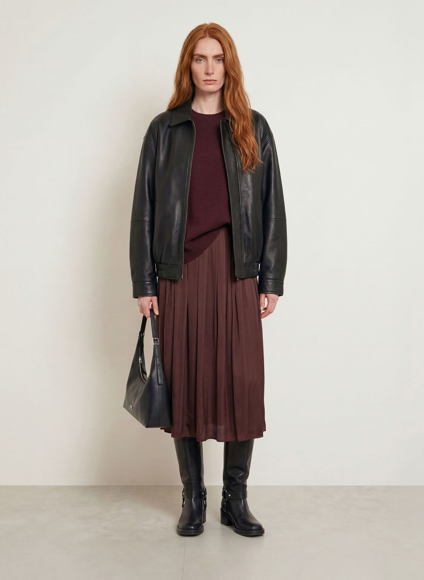Marc O'Polo Satijnen rok: MARRON FONCÉ