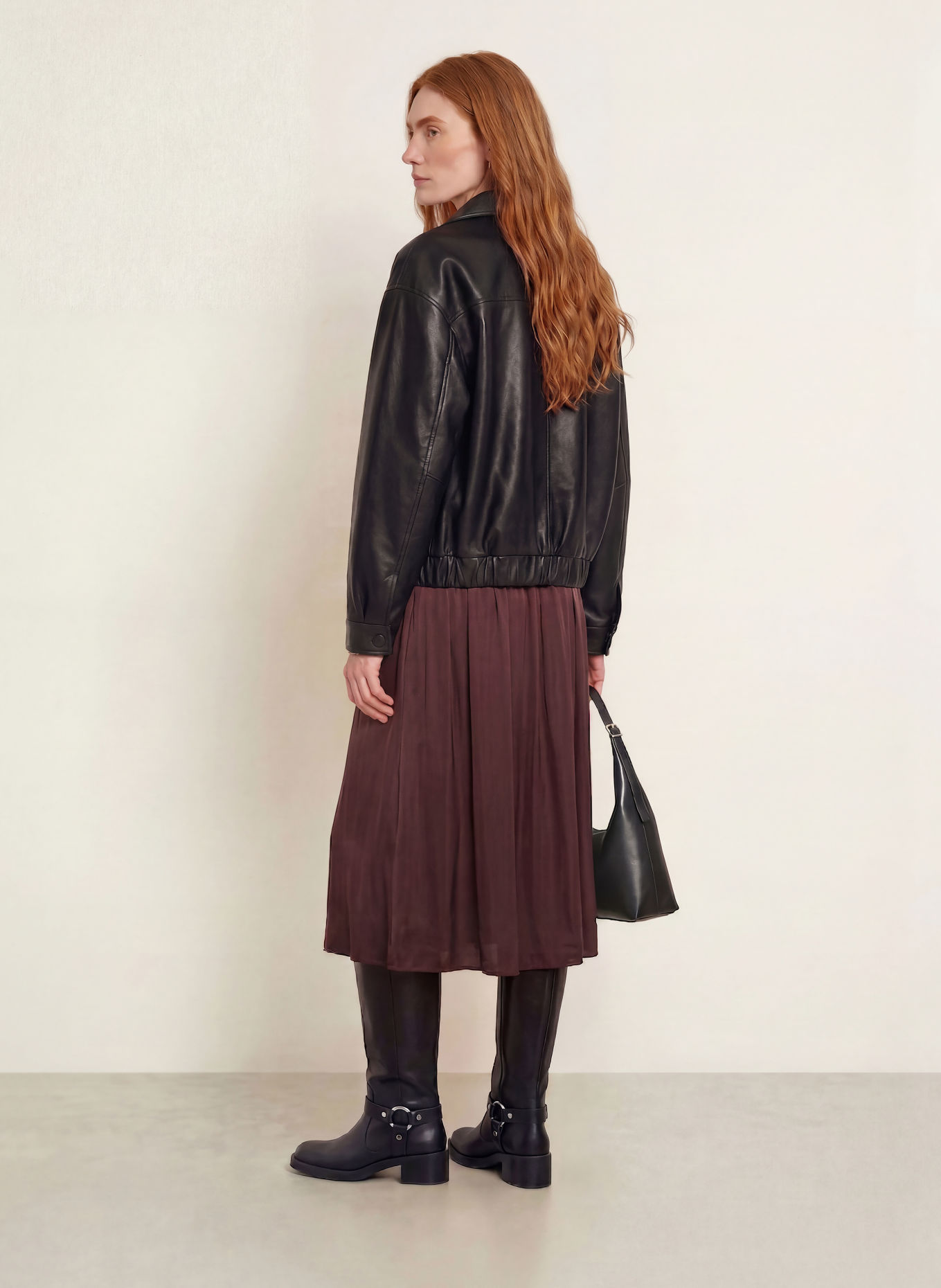 Marc O'Polo Satijnen rok: MARRON FONCÉ