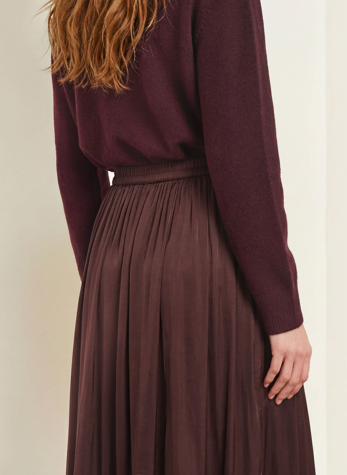 Marc O'Polo Satijnen rok: MARRON FONCÉ
