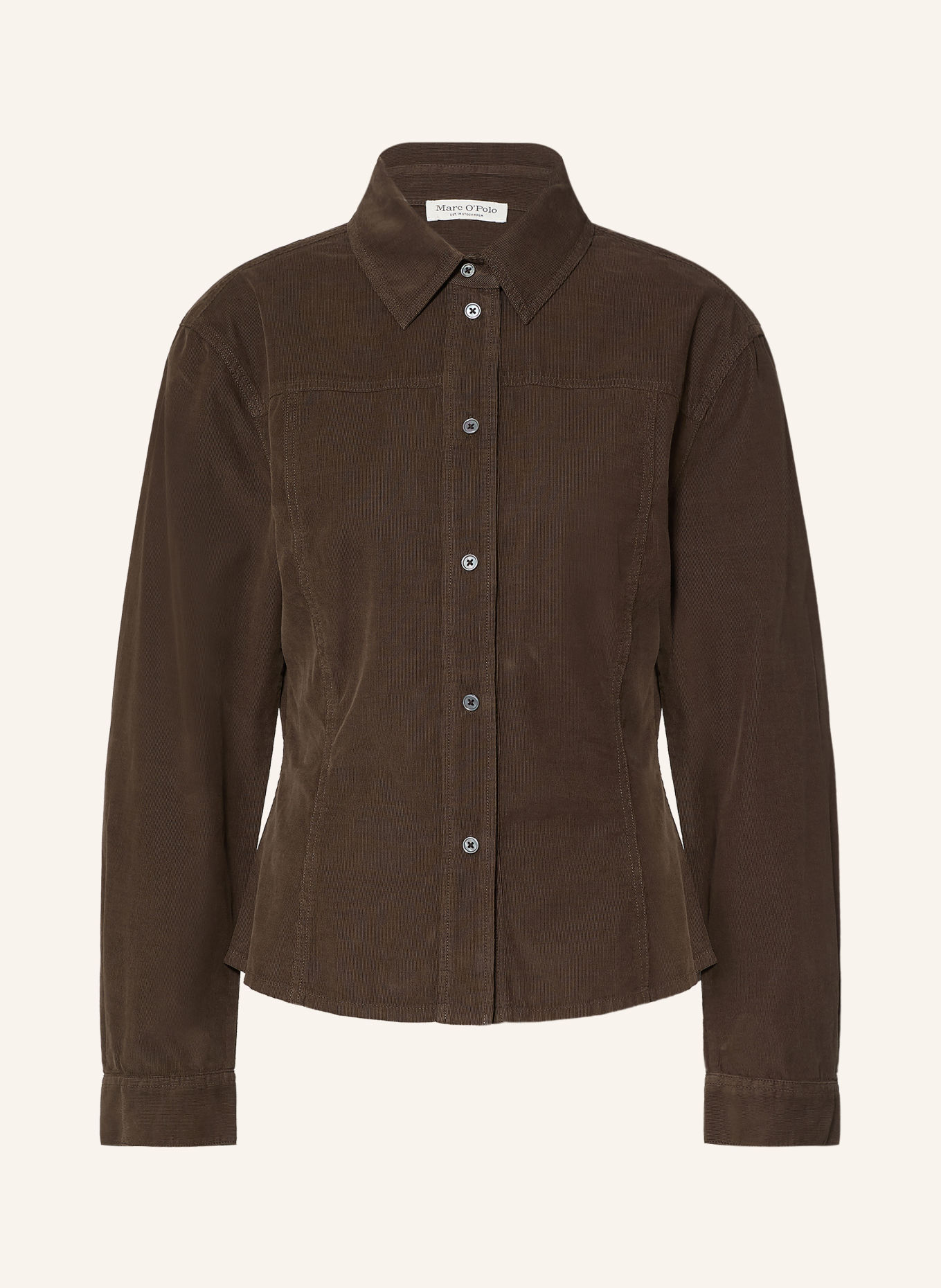 Marc O'Polo Overhemdblouse van corduroy: MARRON FONCÉ