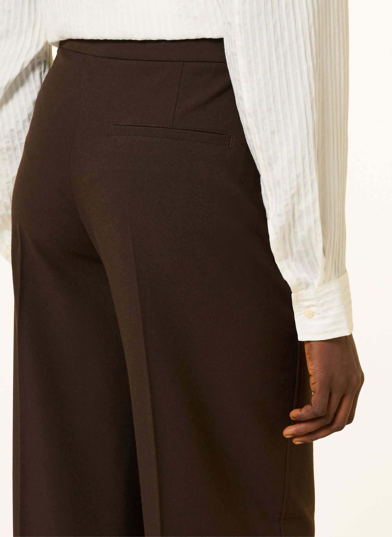 Marc O'Polo Wide-leg trousers: DARK BROWN
