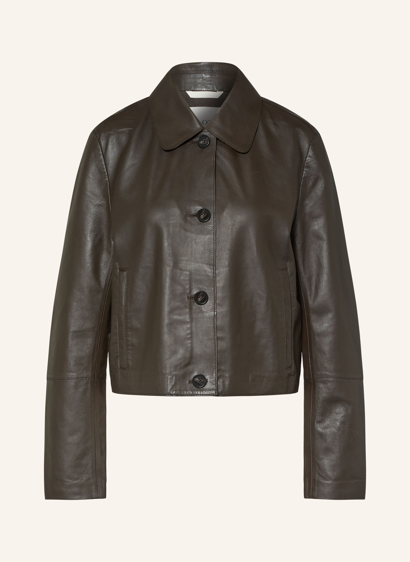 Marc O'Polo Leder-Overjacket: DUNKELBRAUN