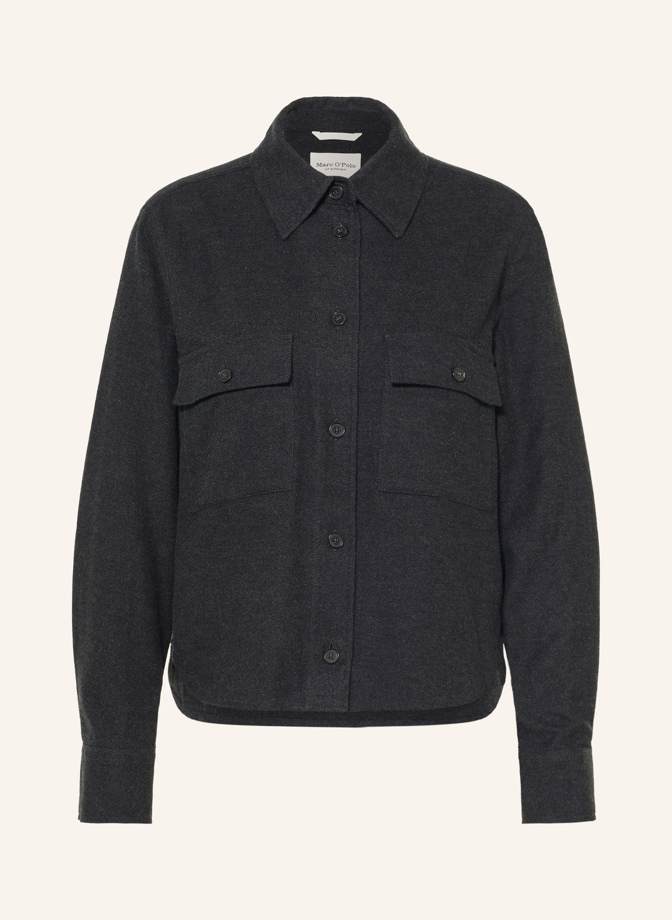 Marc O'Polo Flanell-Overshirt: SCHWARZ