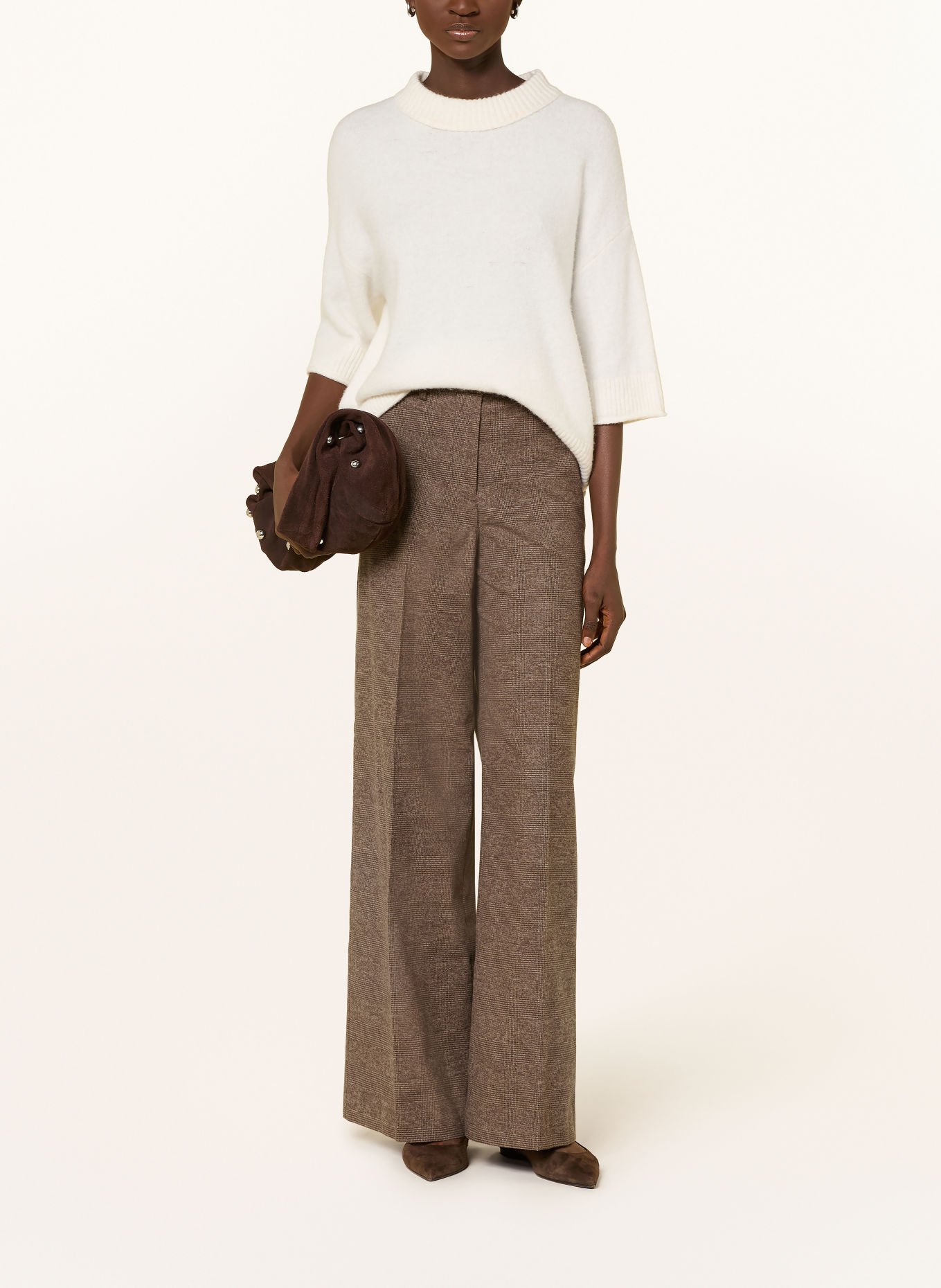 Marc O'Polo Pantalon palazzo en flanelle: MARRON