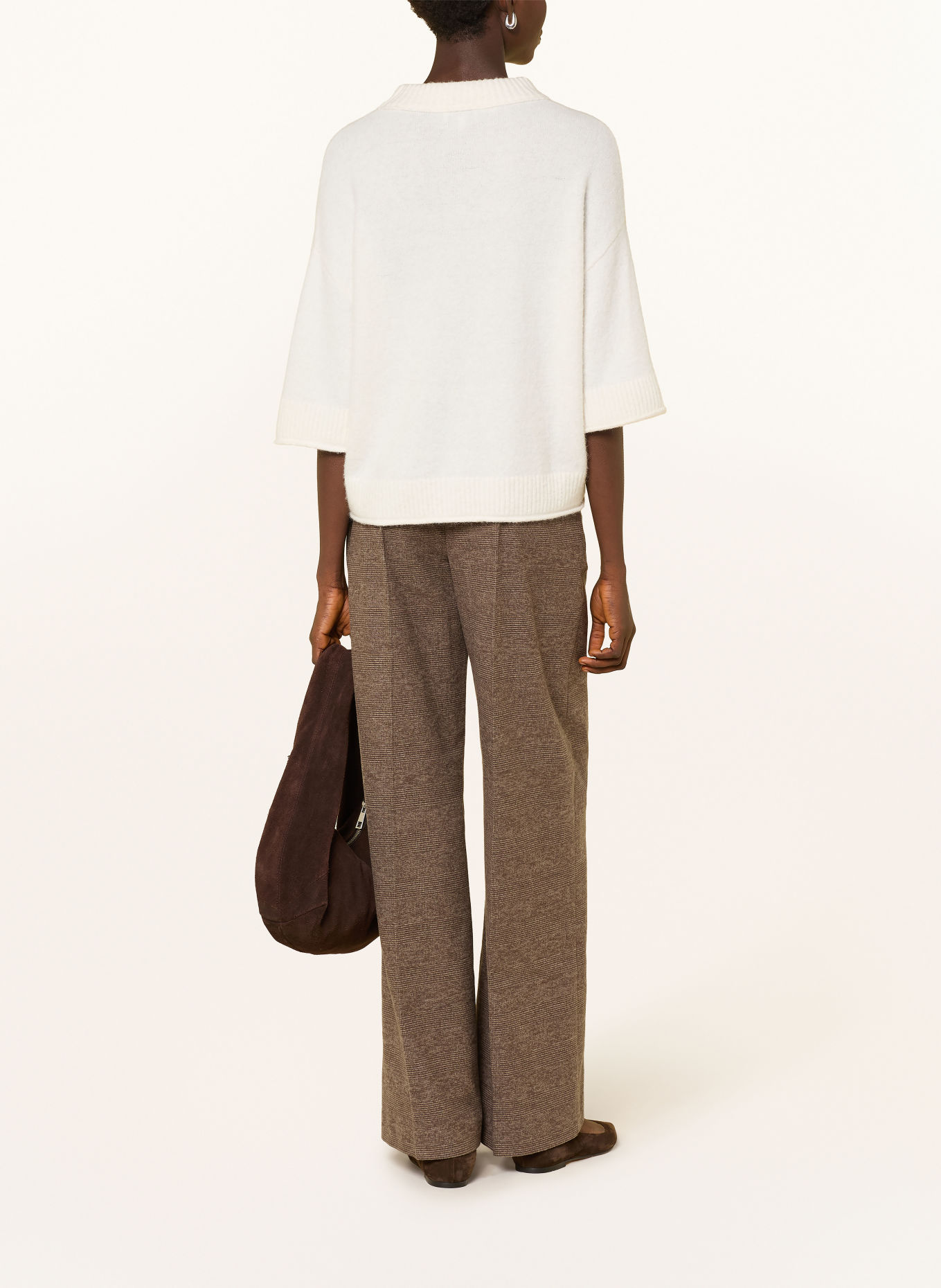 Marc O'Polo Pantalon palazzo en flanelle: MARRON