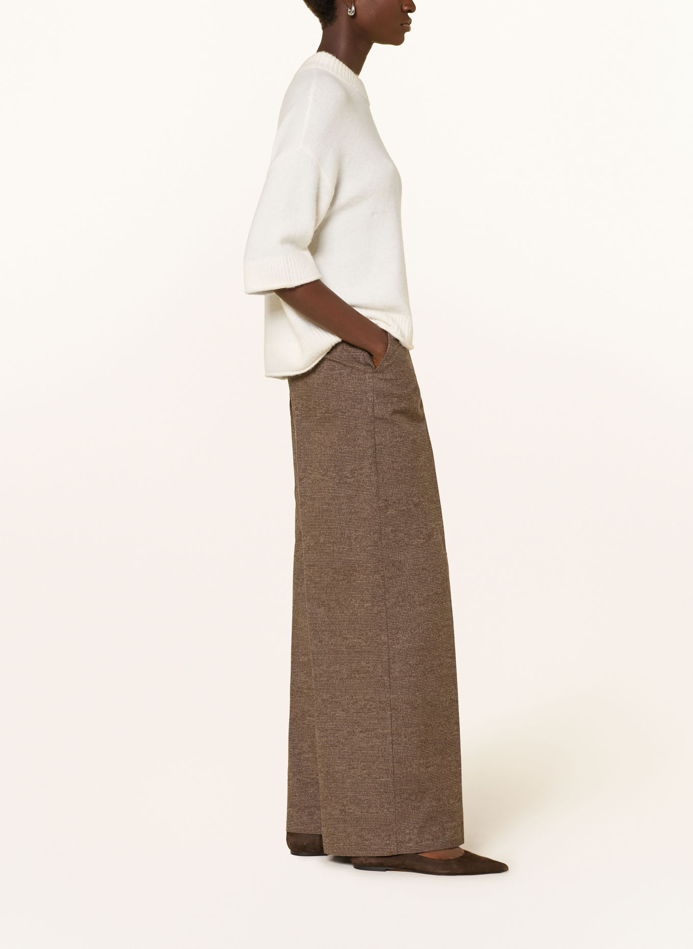 Marc O'Polo Pantalon palazzo en flanelle: MARRON