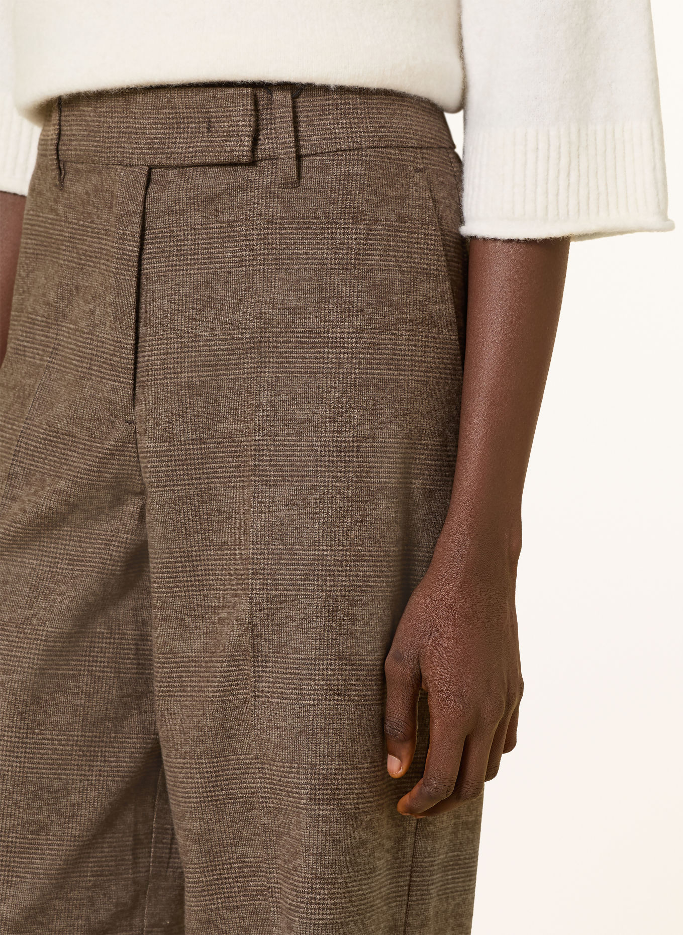 Marc O'Polo Pantalon palazzo en flanelle: MARRON