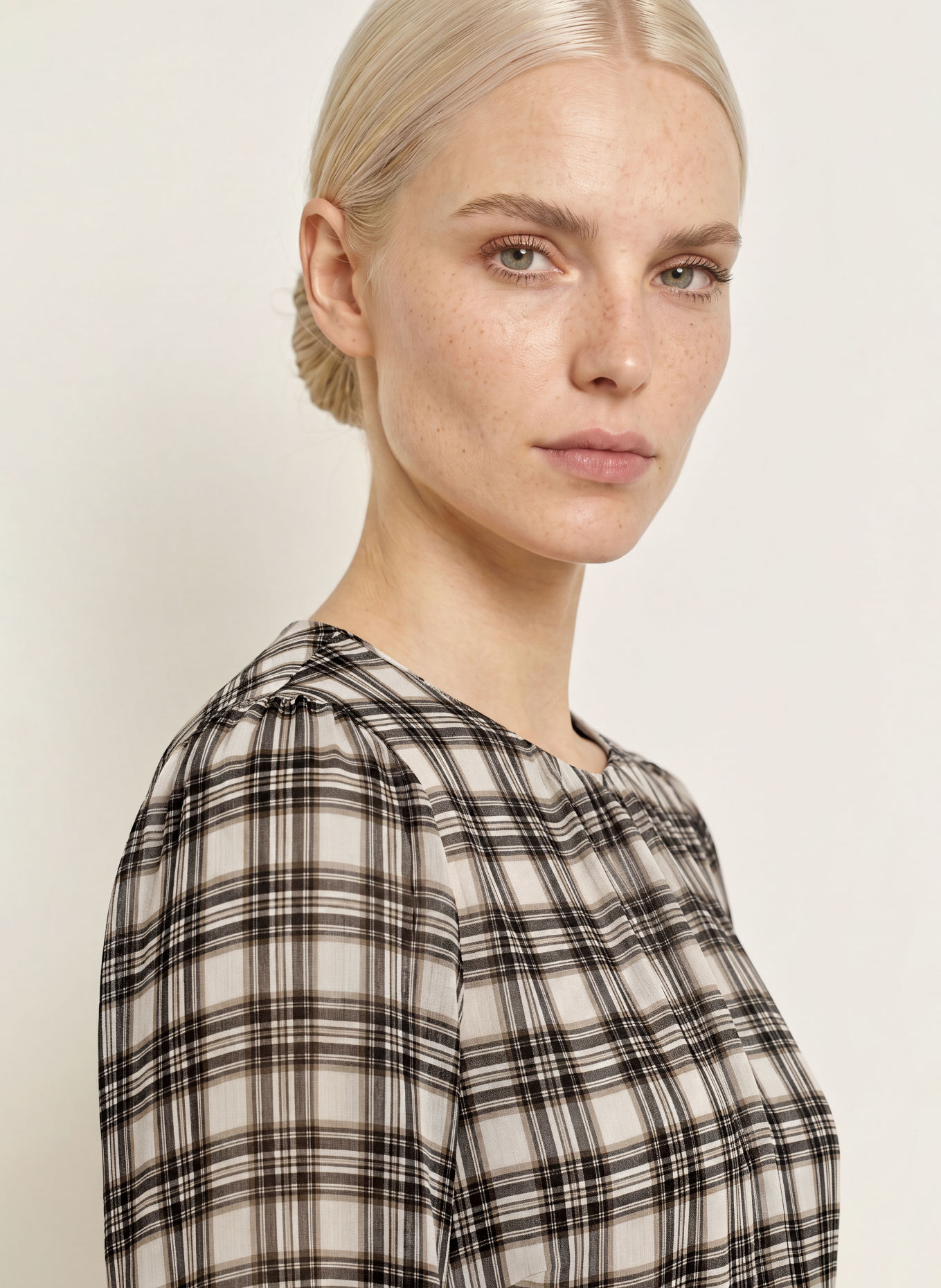 Marc O'Polo Kleid: CREME / DUNKELBRAUN / PETROL