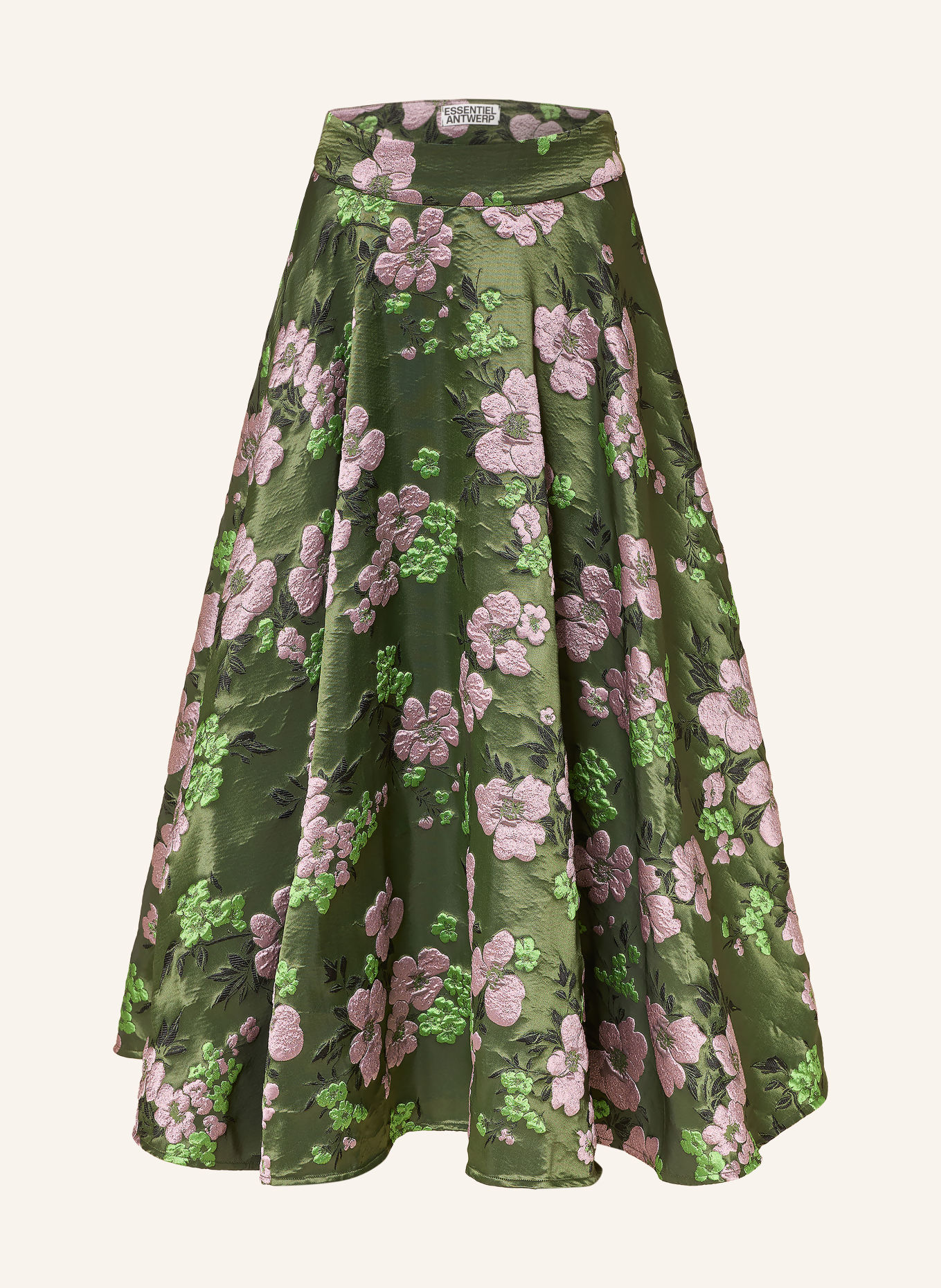 ESSENTIEL ANTWERP Jacquard-Rock KATHYANNE: DUNKELGRÜN / LILA / SCHWARZ