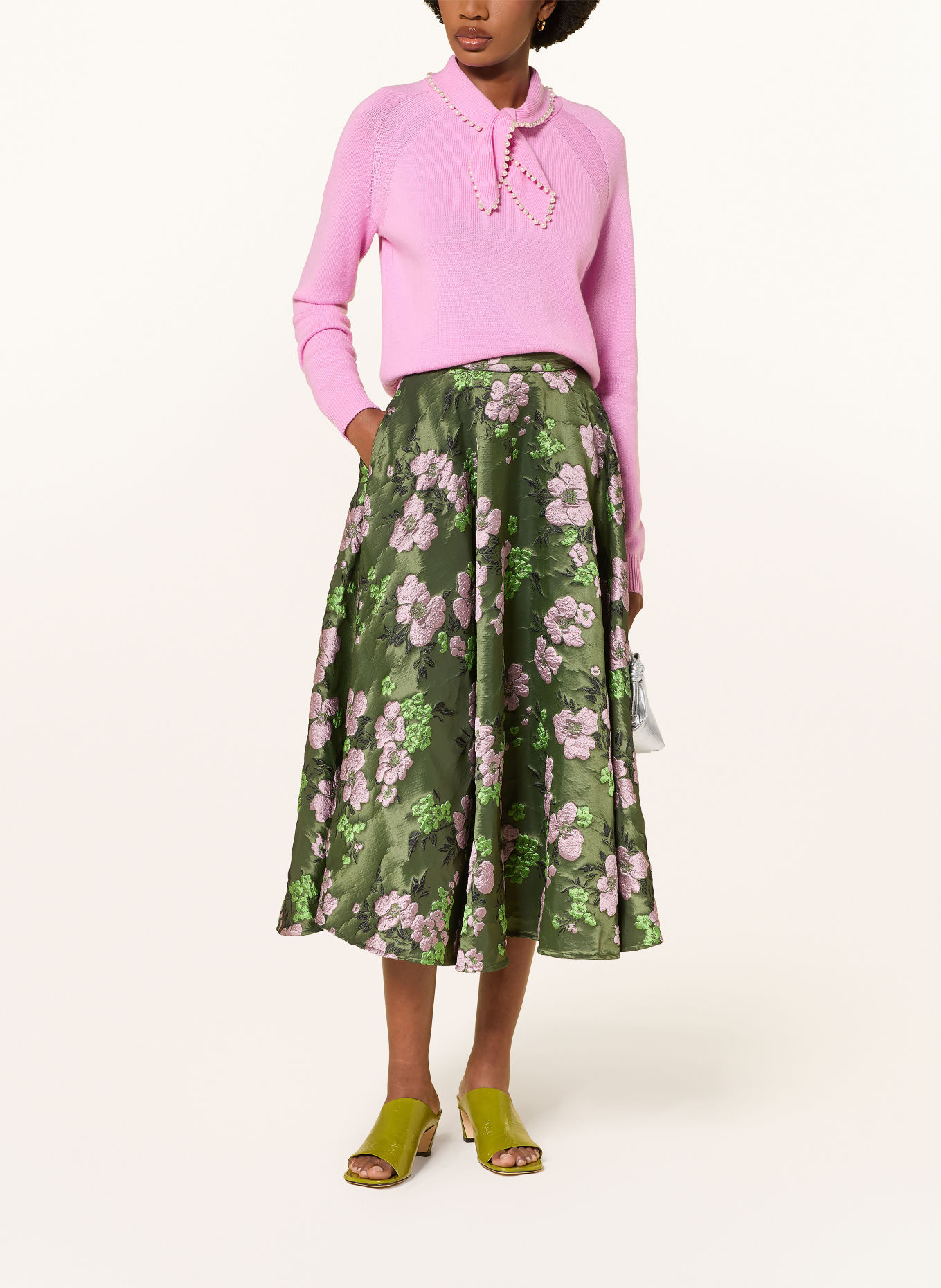 ESSENTIEL ANTWERP Jacquard-Rock KATHYANNE: DUNKELGRÜN / LILA / SCHWARZ
