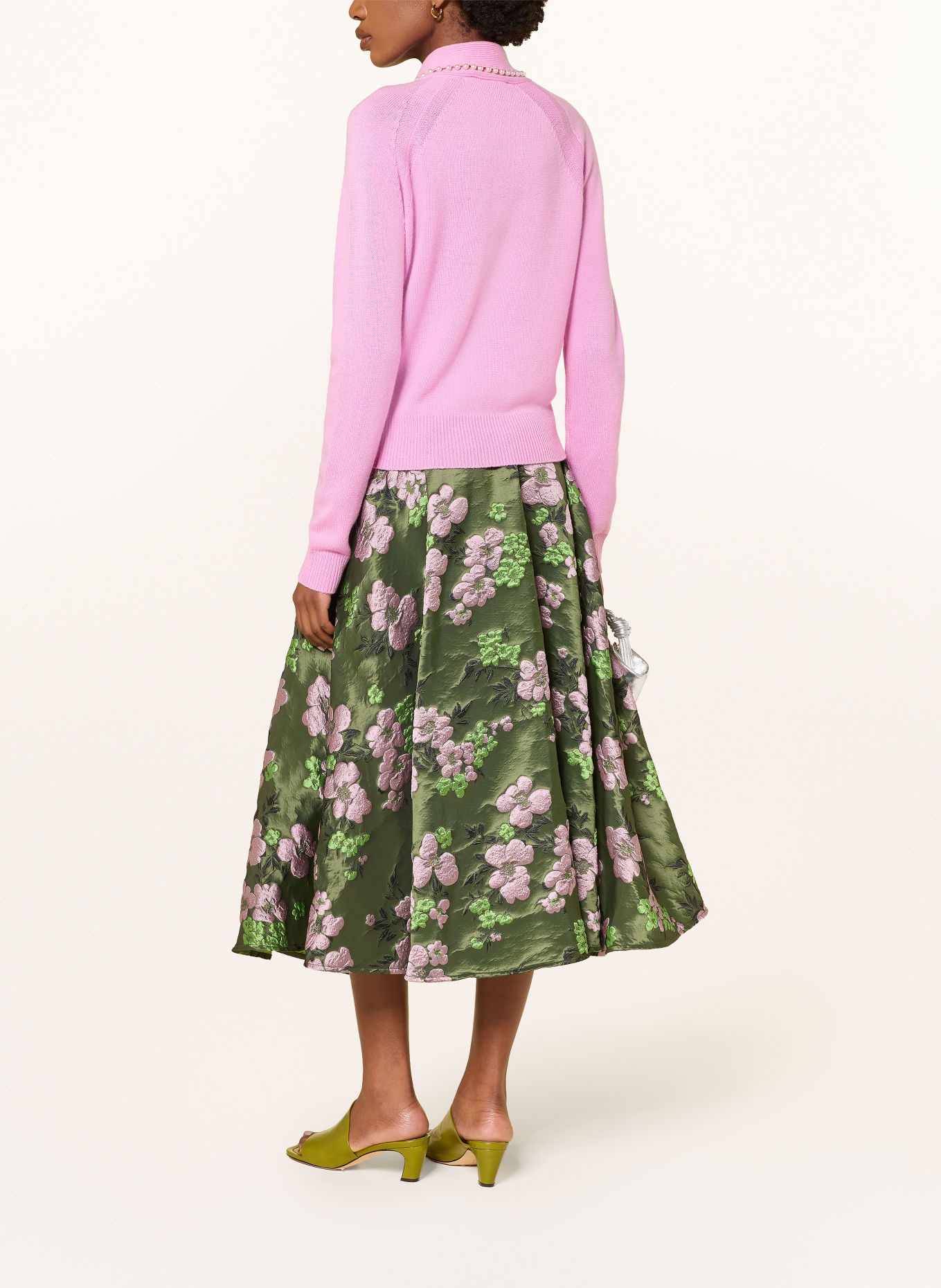 ESSENTIEL ANTWERP Jacquard-Rock KATHYANNE: DUNKELGRÜN / LILA / SCHWARZ