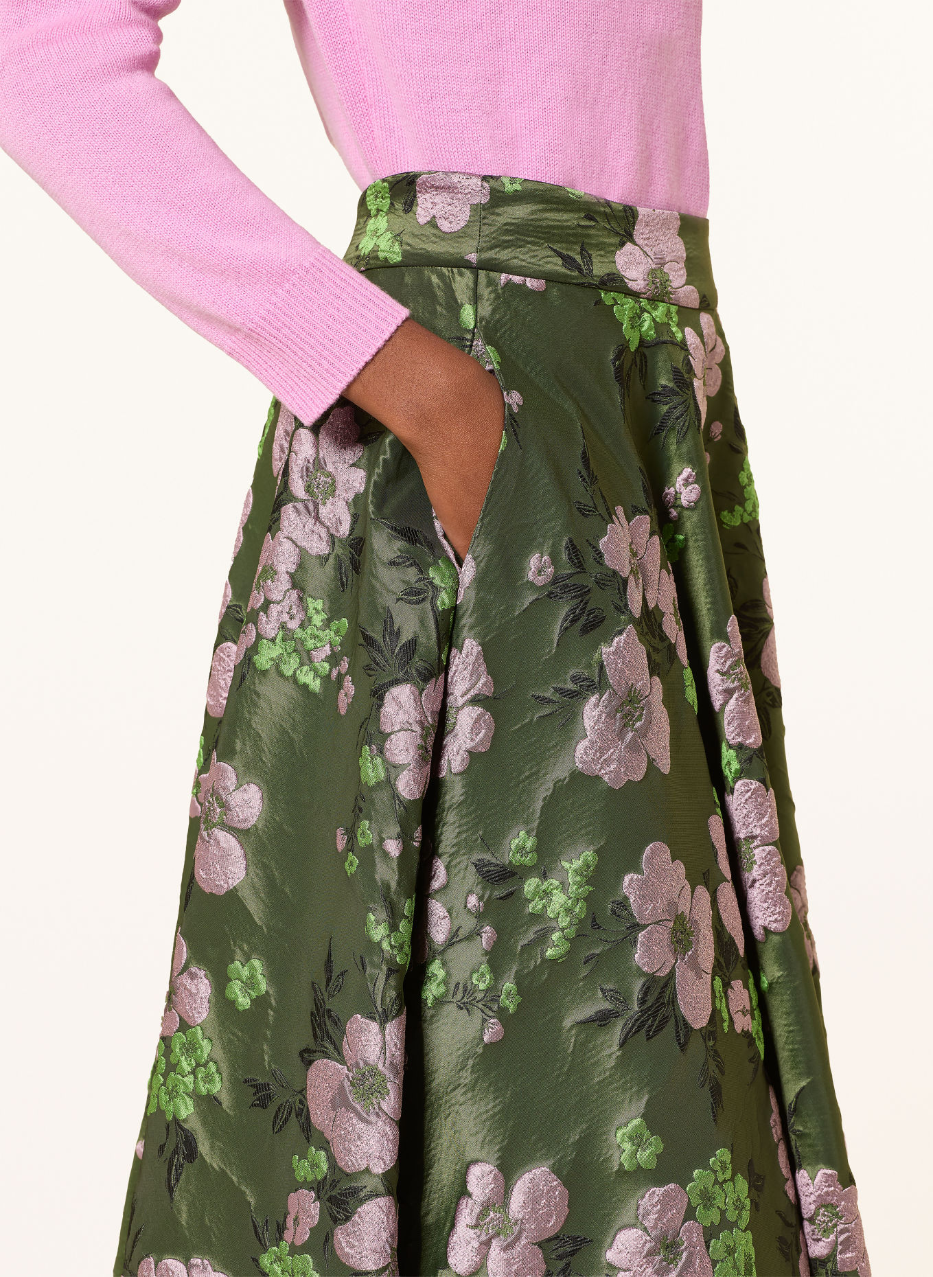 ESSENTIEL ANTWERP Jacquard-Rock KATHYANNE: DUNKELGRÜN / LILA / SCHWARZ
