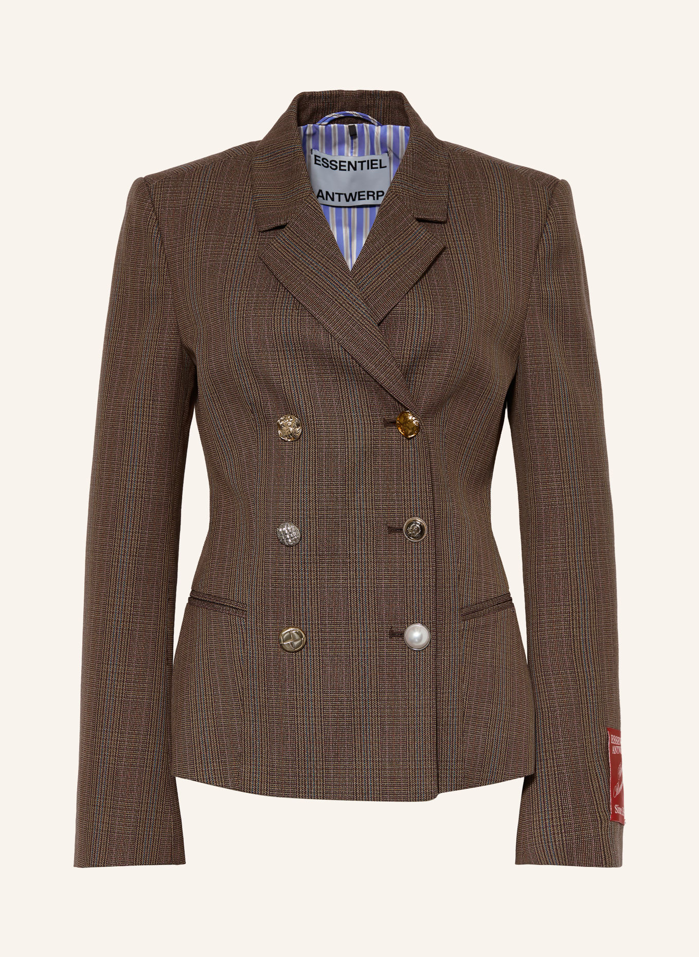 ESSENTIEL ANTWERP Blazer KARINA met sierstenen: BRUIN / CAMEL / BLAUW