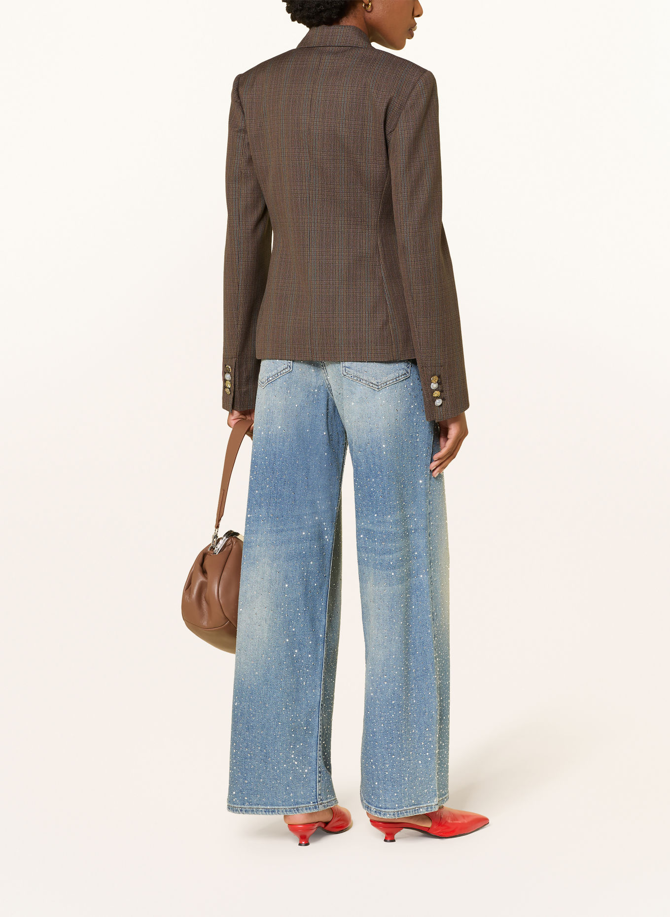 ESSENTIEL ANTWERP Blazer KARINA met sierstenen: BRUIN / CAMEL / BLAUW