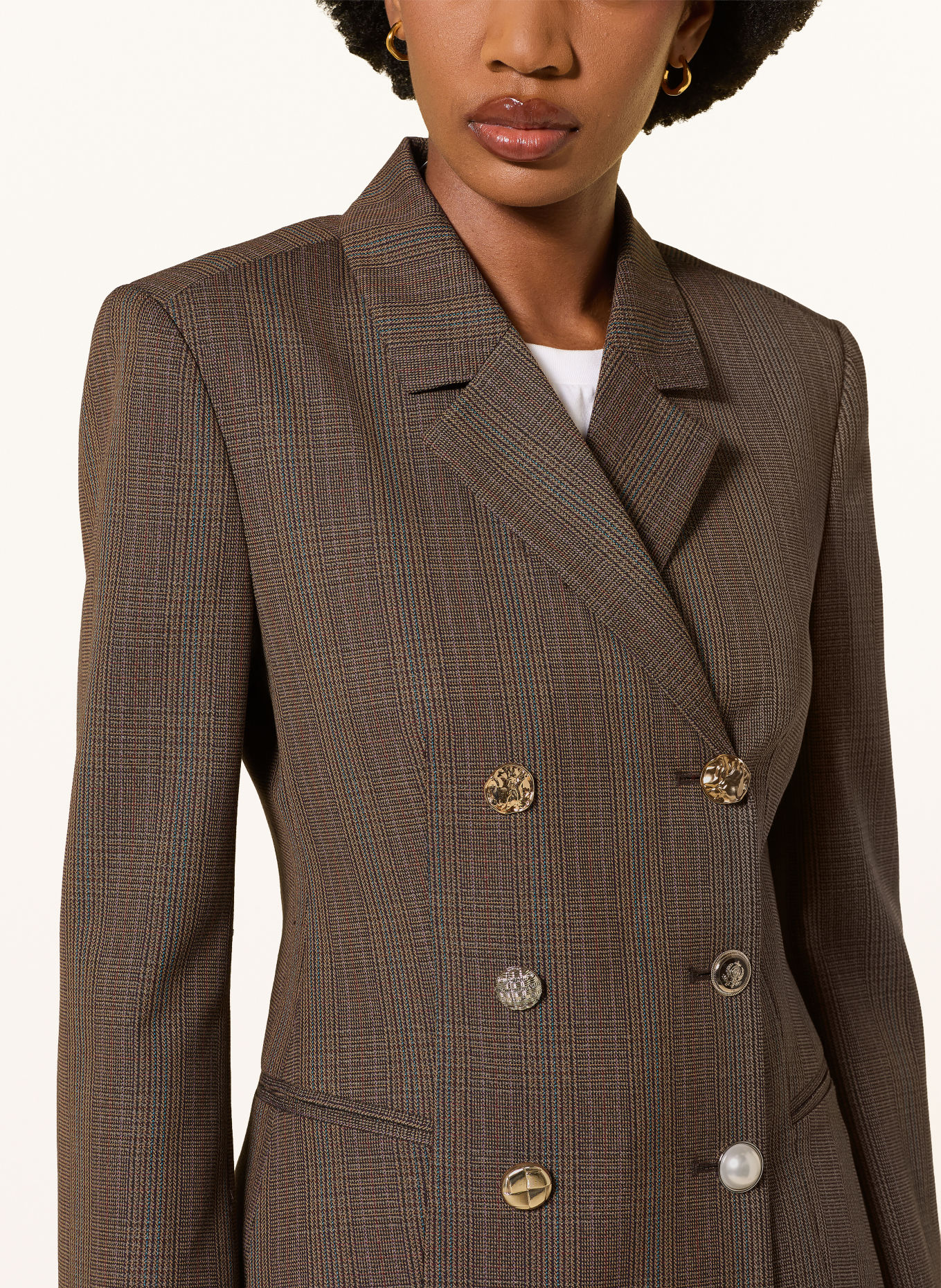 ESSENTIEL ANTWERP Blazer KARINA met sierstenen: BRUIN / CAMEL / BLAUW