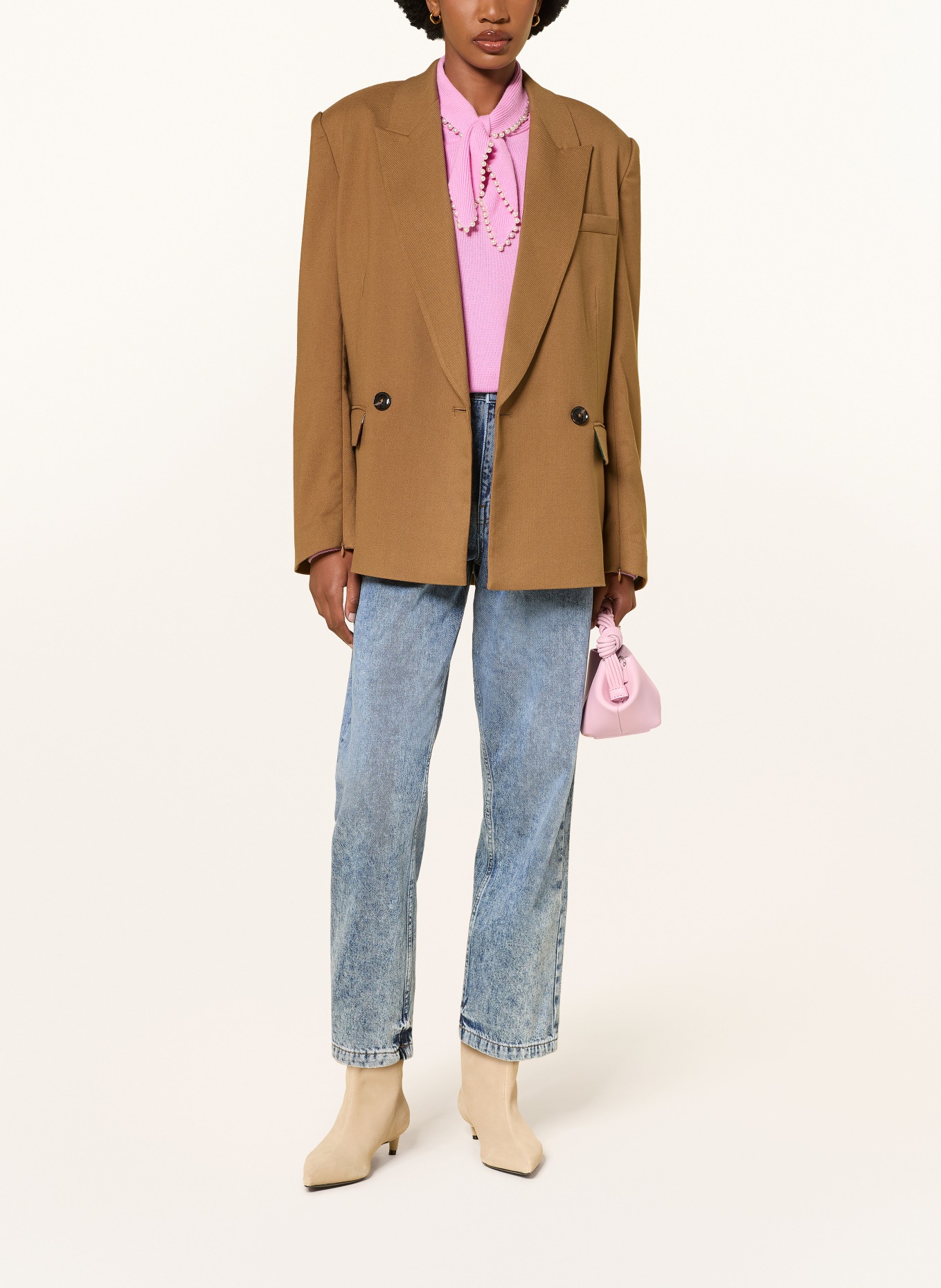 ESSENTIEL ANTWERP Oversized-Blazer KENDRA: COGNAC
