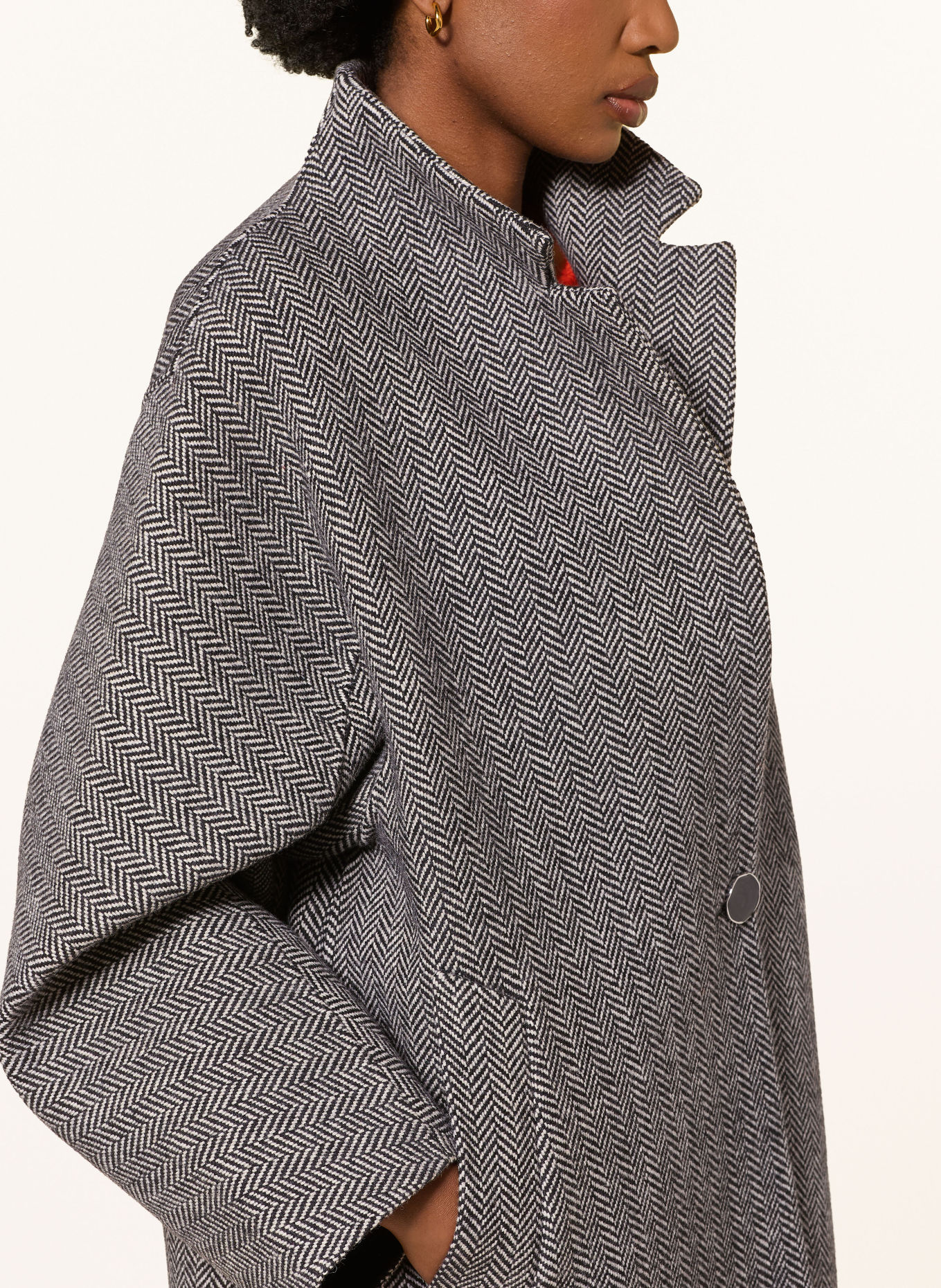 ESSENTIEL ANTWERP Oversized-Mantel KABALA: DUNKELGRAU / HELLGRAU