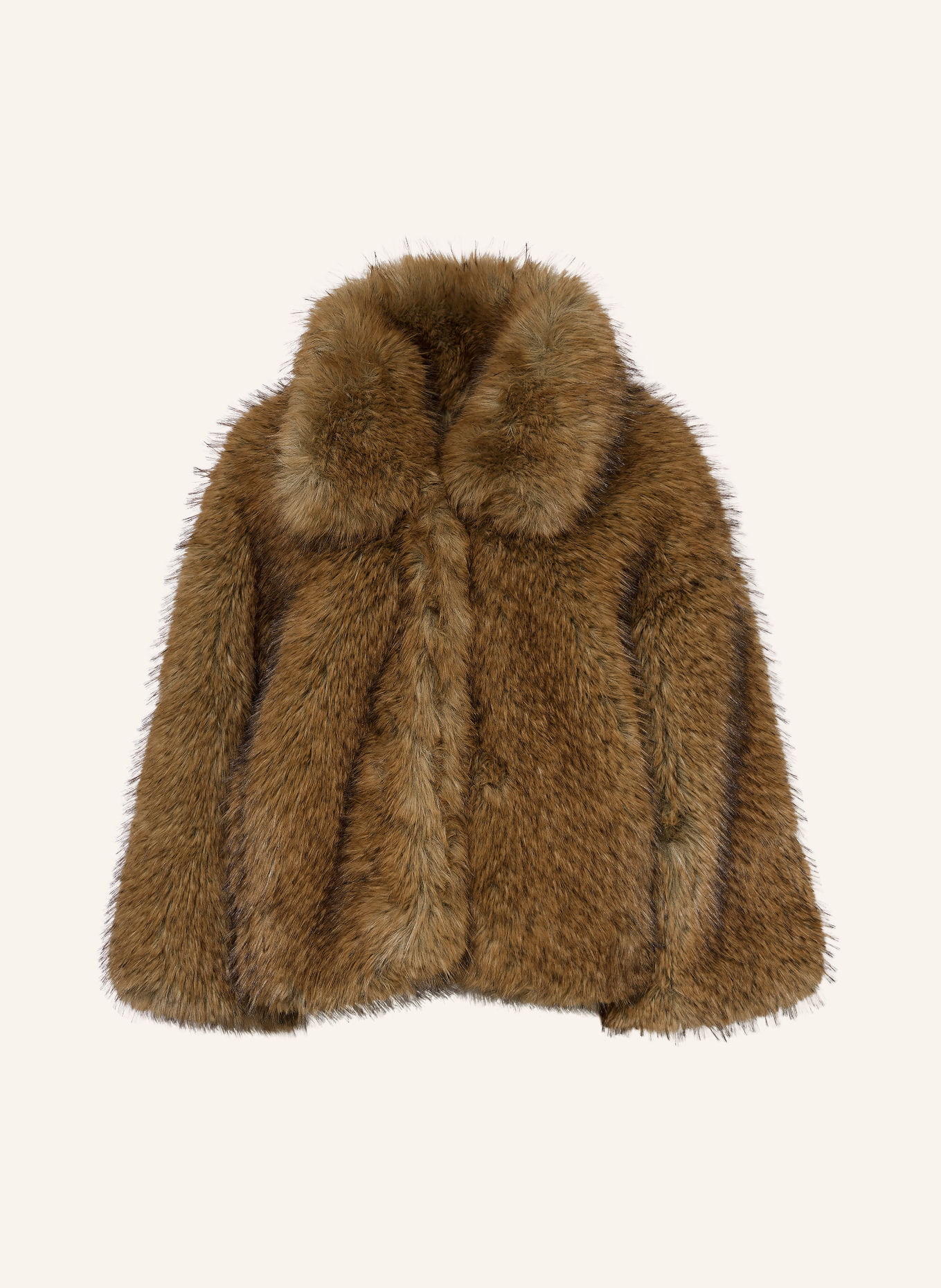 ESSENTIEL ANTWERP Kunstfell-Jacke KASTANJE: BRAUN / SCHWARZ