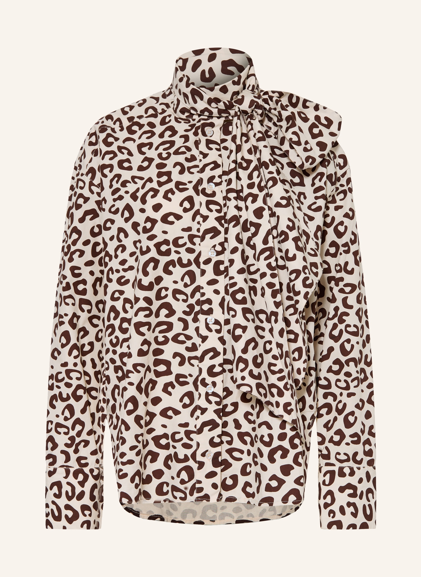 ESSENTIEL ANTWERP Schluppenbluse KHALEESI: DUNKELBRAUN / ECRU