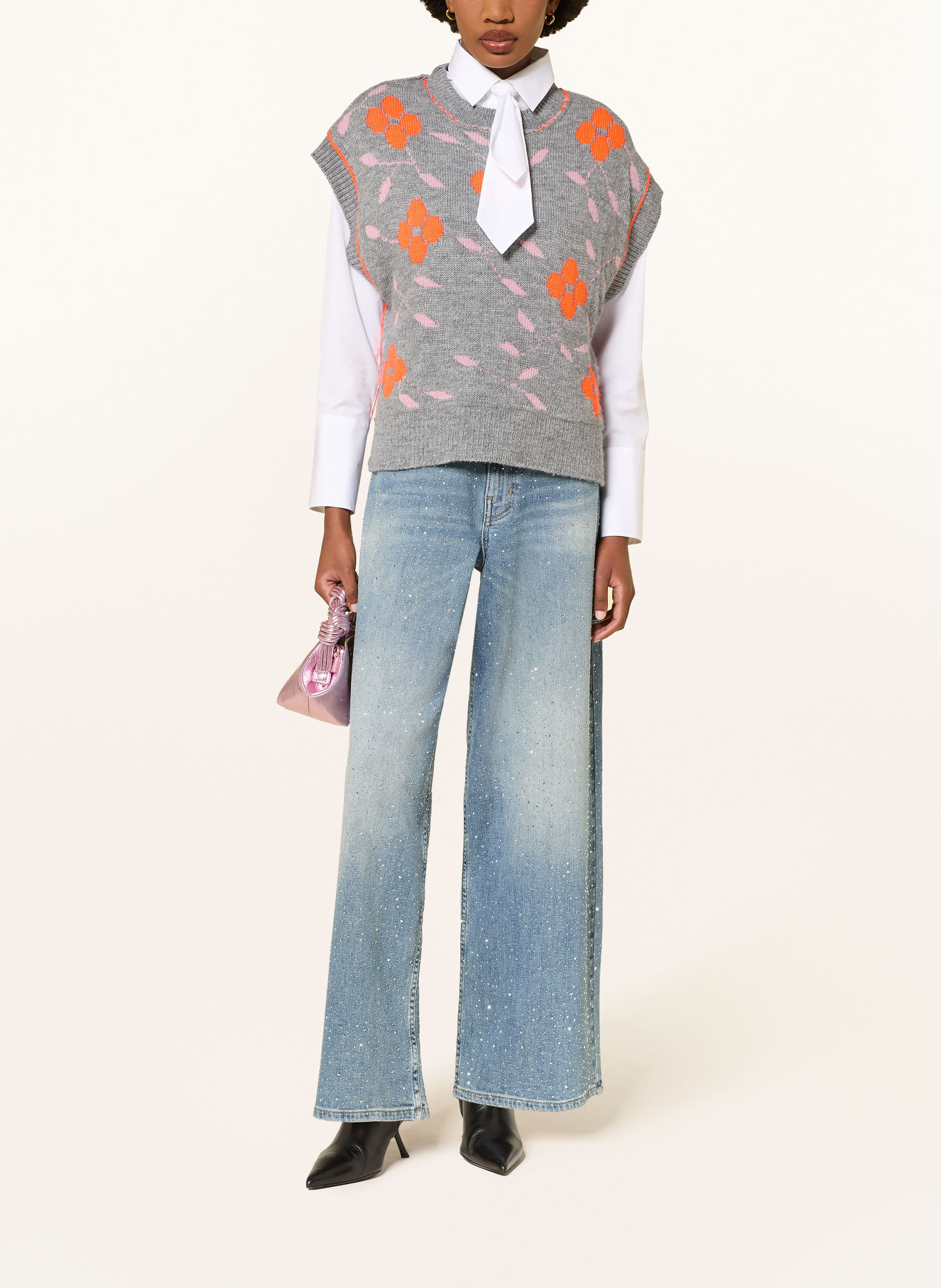 ESSENTIEL ANTWERP Wide Leg Jeans KACTUS mit Schmucksteinen: AA19 Azure Affair