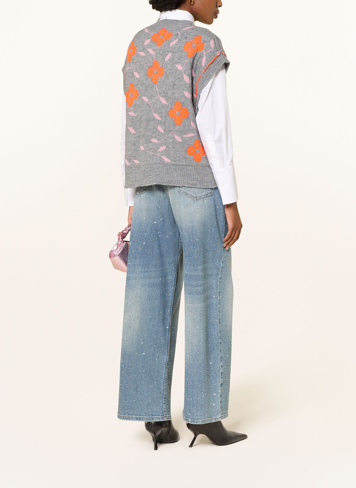 ESSENTIEL ANTWERP Wide Leg Jeans KACTUS mit Schmucksteinen: AA19 Azure Affair