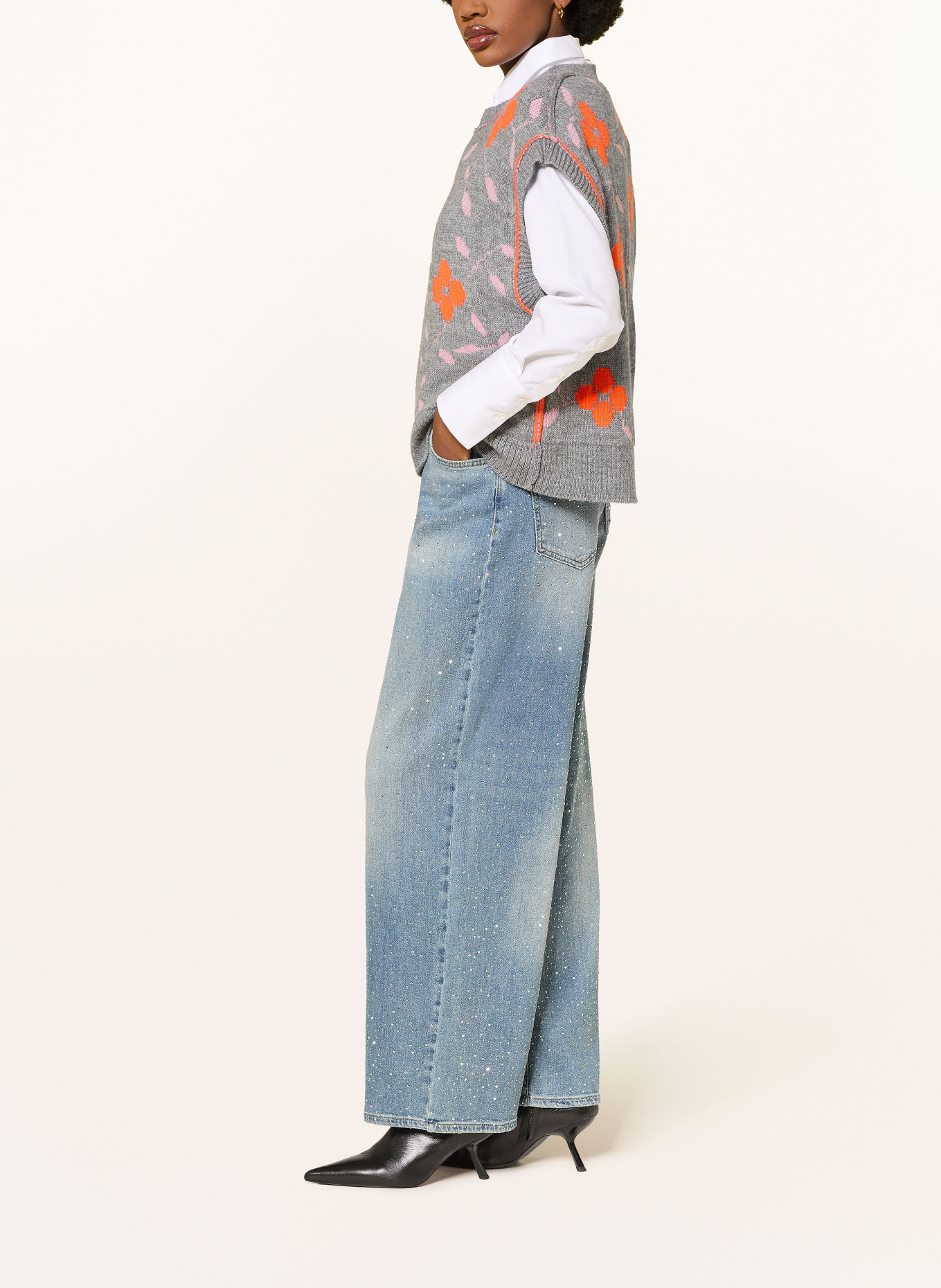 ESSENTIEL ANTWERP Wide Leg Jeans KACTUS mit Schmucksteinen: AA19 Azure Affair