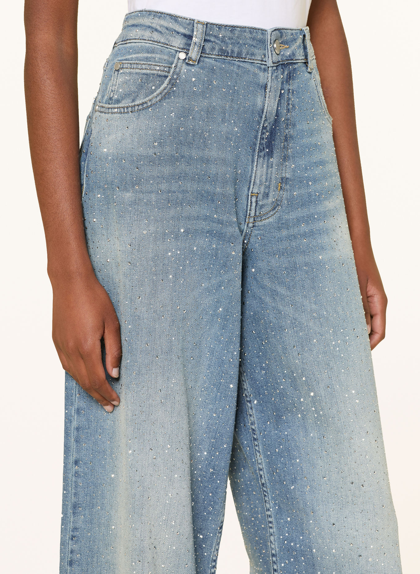 ESSENTIEL ANTWERP Wide Leg Jeans KACTUS mit Schmucksteinen: AA19 Azure Affair