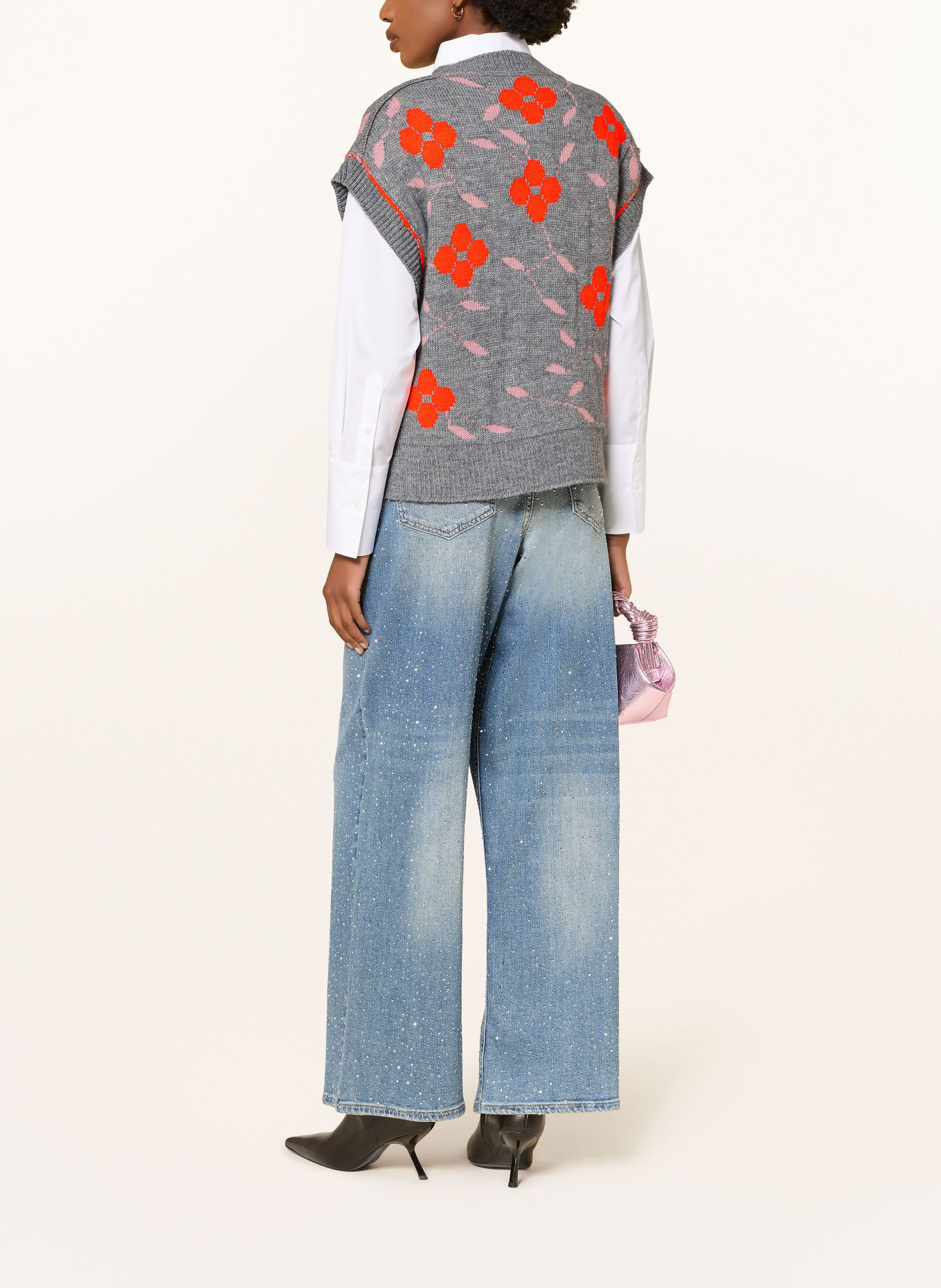 ESSENTIEL ANTWERP Spencer KARRE: GRIJS / ROSÉ / NEONORANJE