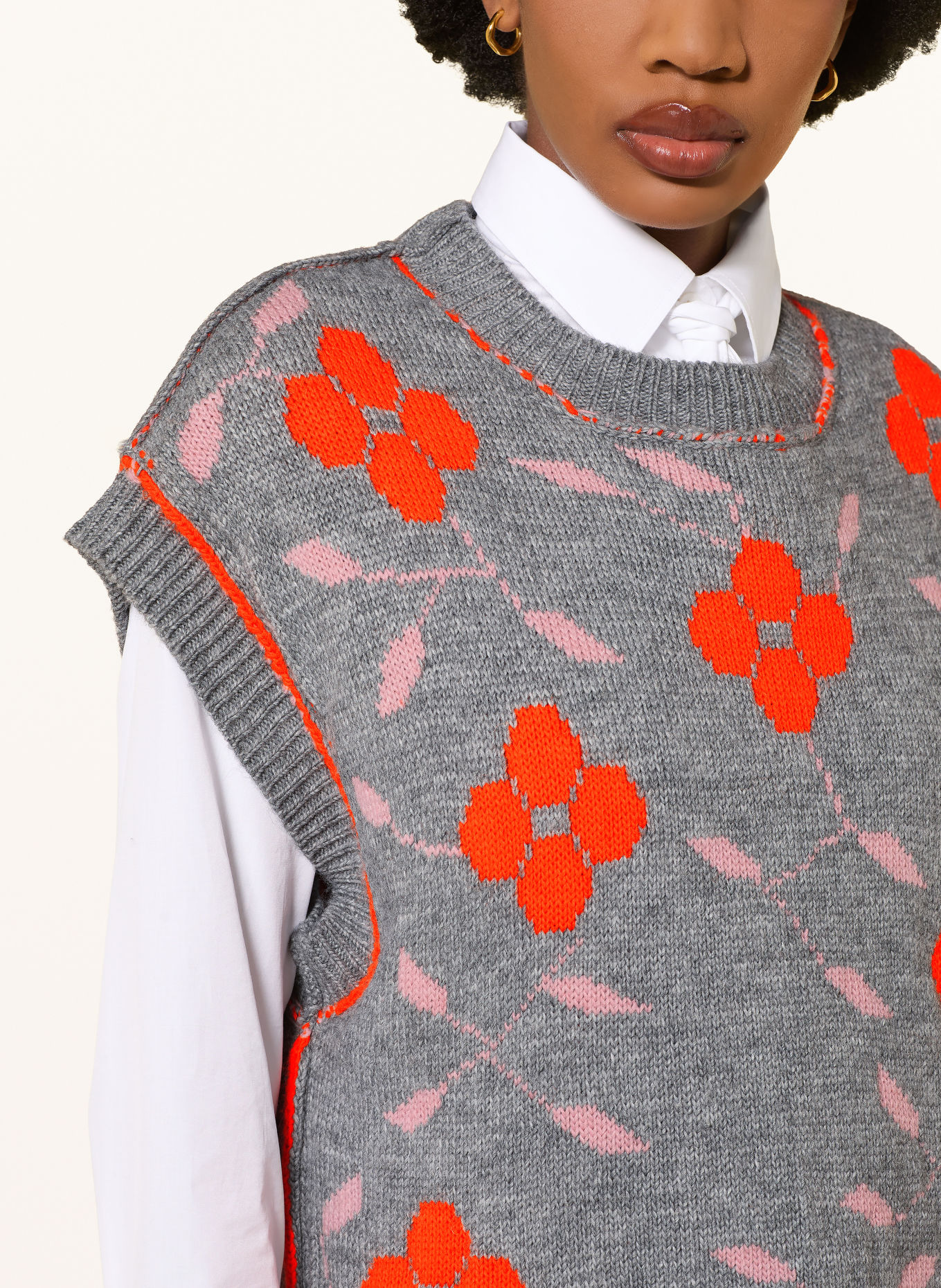 ESSENTIEL ANTWERP Spencer KARRE: GRIJS / ROSÉ / NEONORANJE