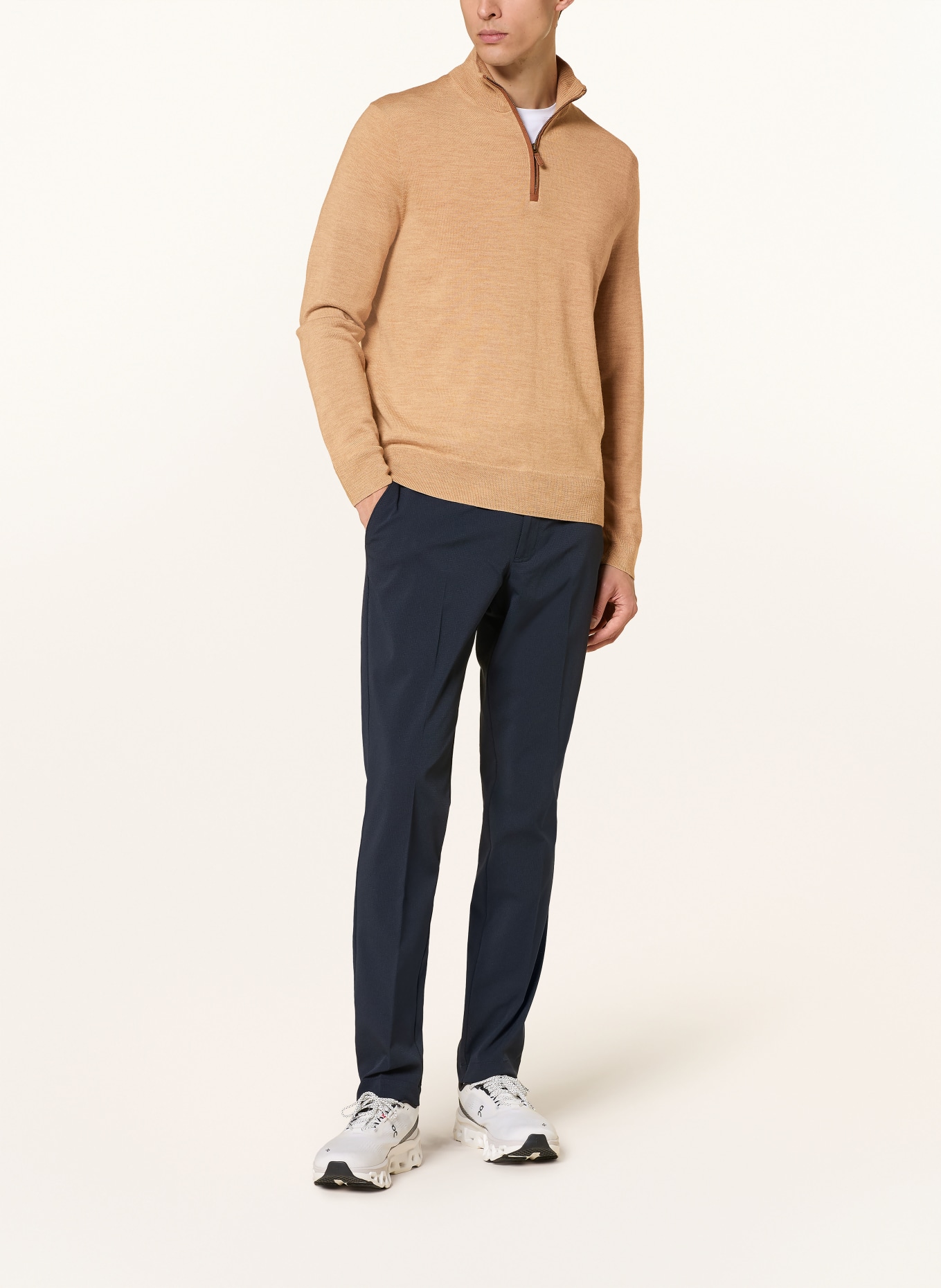 RLX RALPH LAUREN Troyer aus Merinowolle: CAMEL