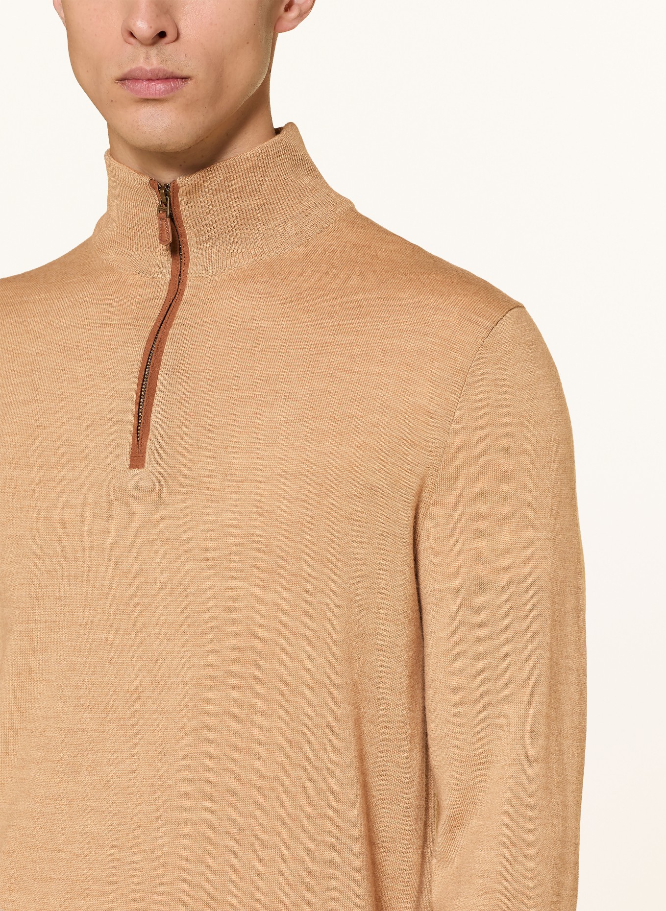 RLX RALPH LAUREN Troyer aus Merinowolle: CAMEL