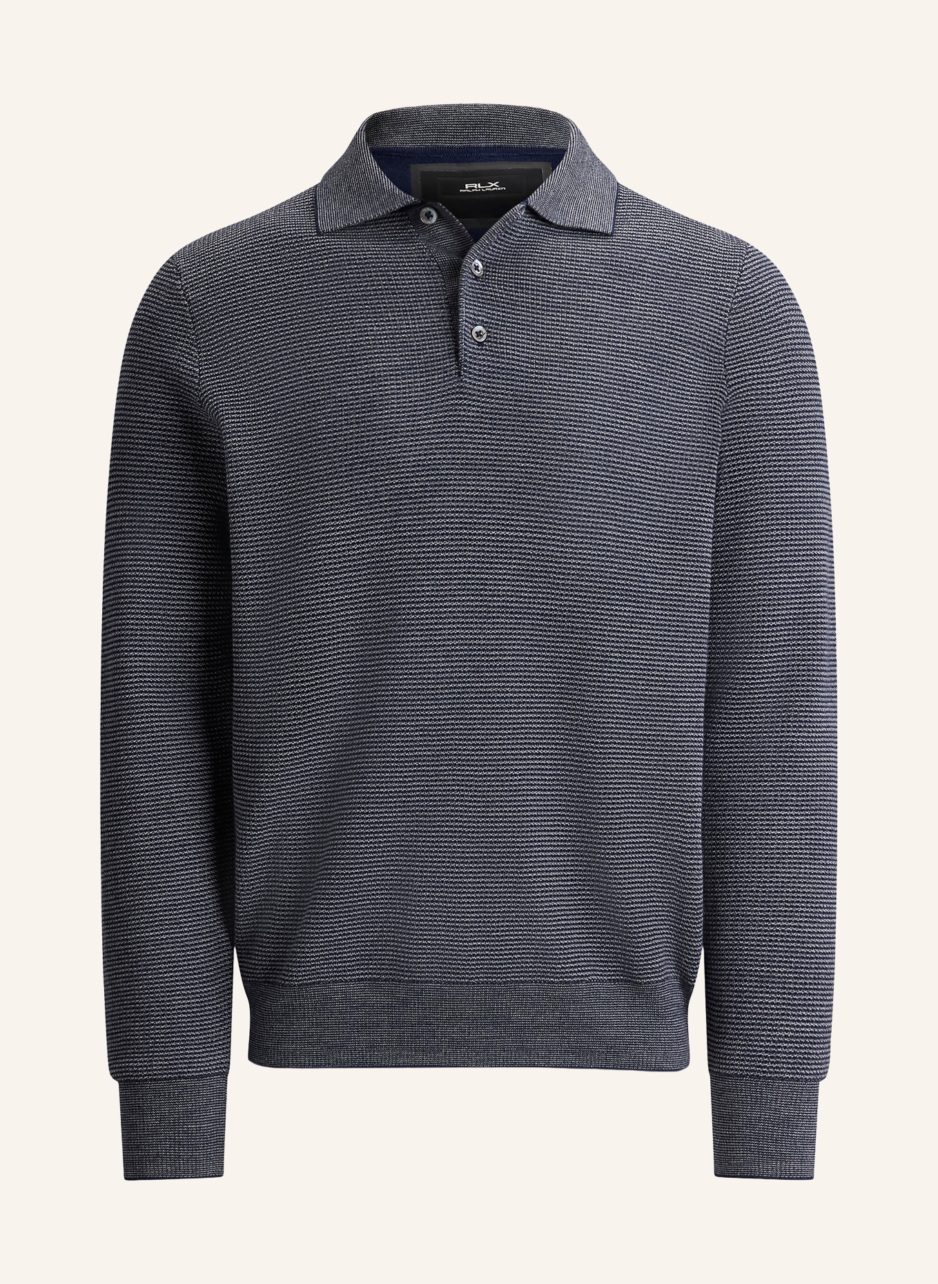RLX RALPH LAUREN Funktionell polotröja med merinoull: MÖRKBLÅ / LJUSGRÅ