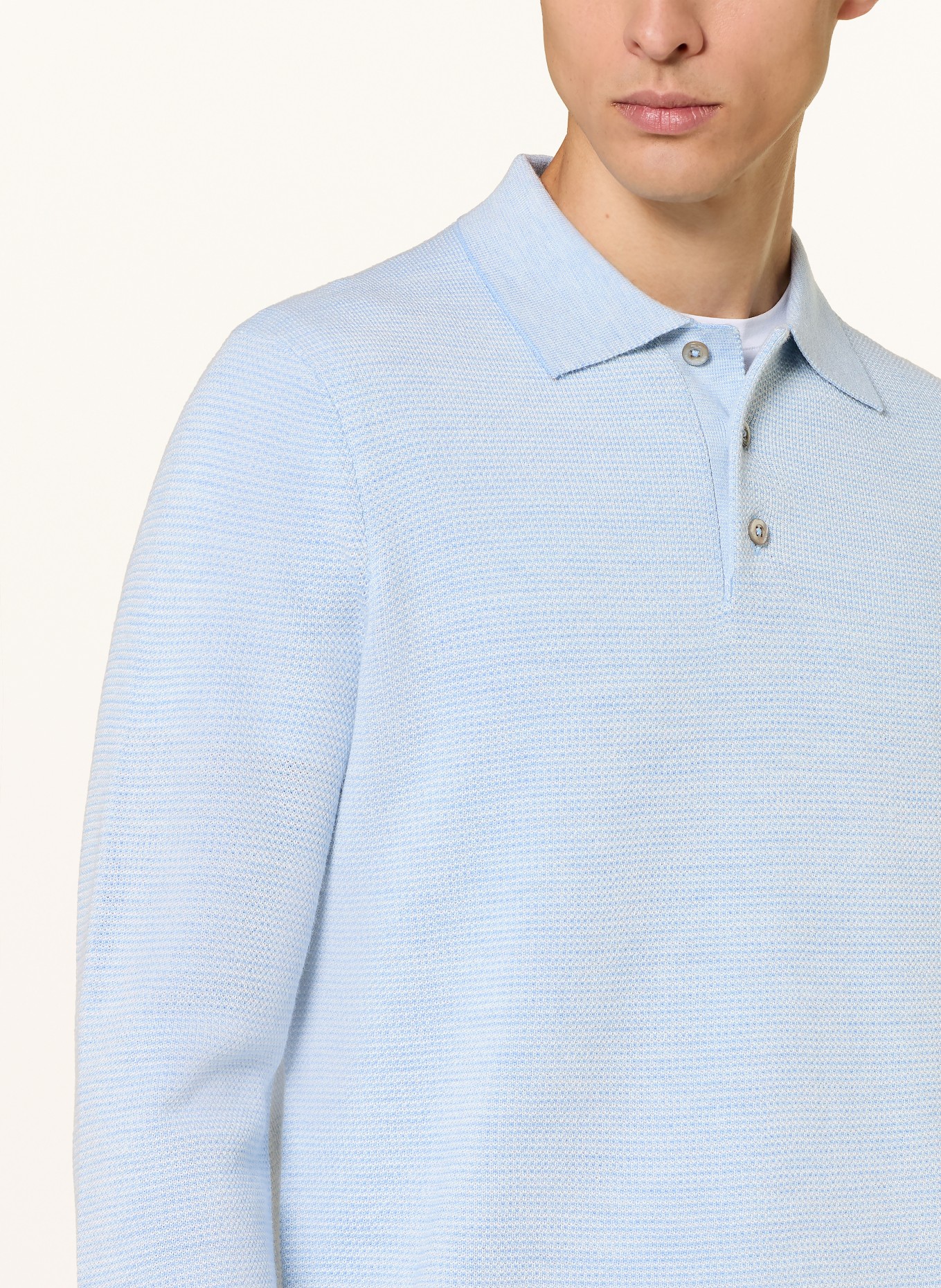 RLX RALPH LAUREN Funktions-Poloshirt mit Merinowolle: HELLBLAU